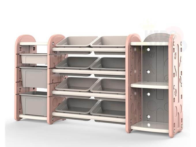 Kids and Toddlers Toy Storage/Organizer with Bins and Bookshelves - Pink image 0