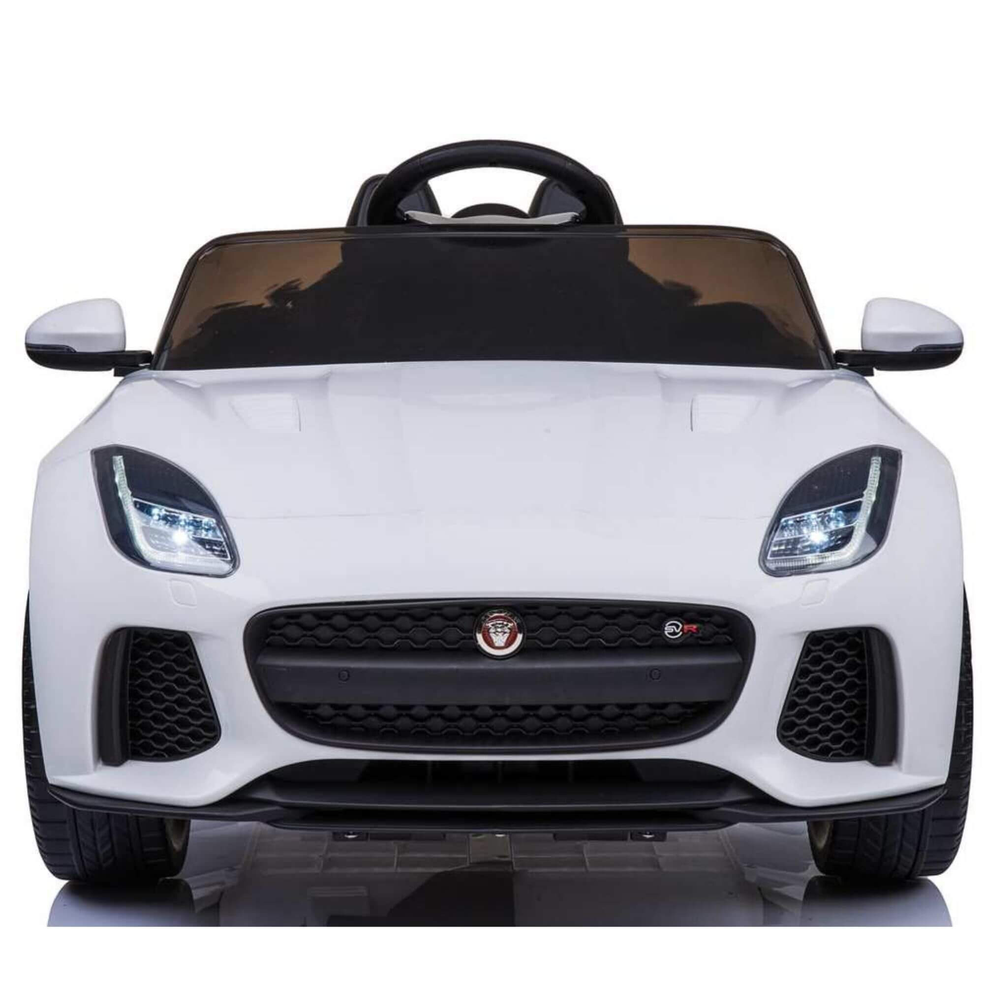 White Jaguar F Type Kids Licensed Ride-On Car with Rubber Wheels, Bluetooth, RC image 8