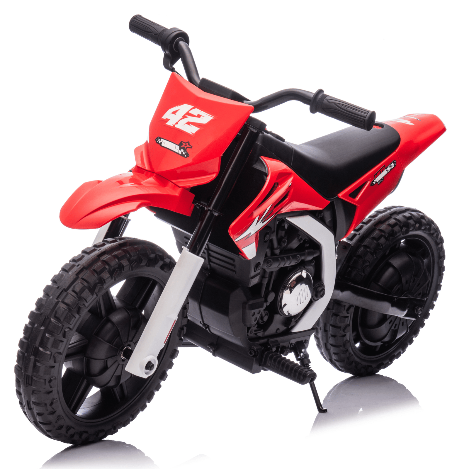 Red 24V Electric MotoX Dirt Bike for Kids, Up to 18 km/h.