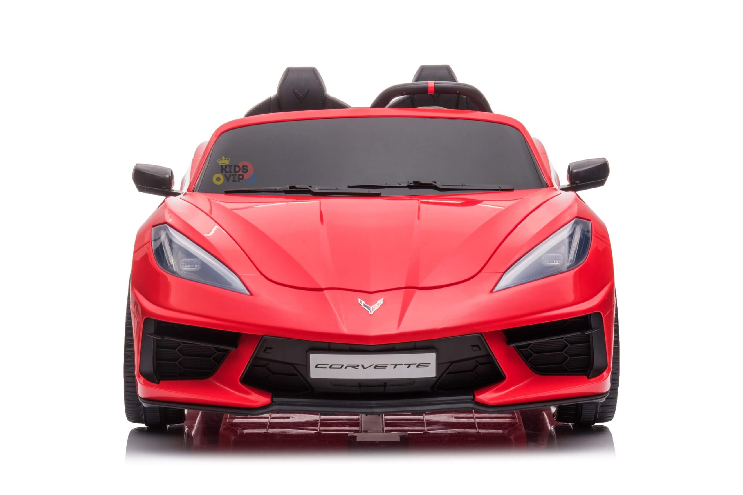Complete Luxury Edition Torch Red Corvette C8 2-Seater 12V Toddlers' and Kids' Ride-on Car w/ Rubber Wheels, Leather Seats, MP3, SD, USB, Parent RC - KIDS VIP image 5