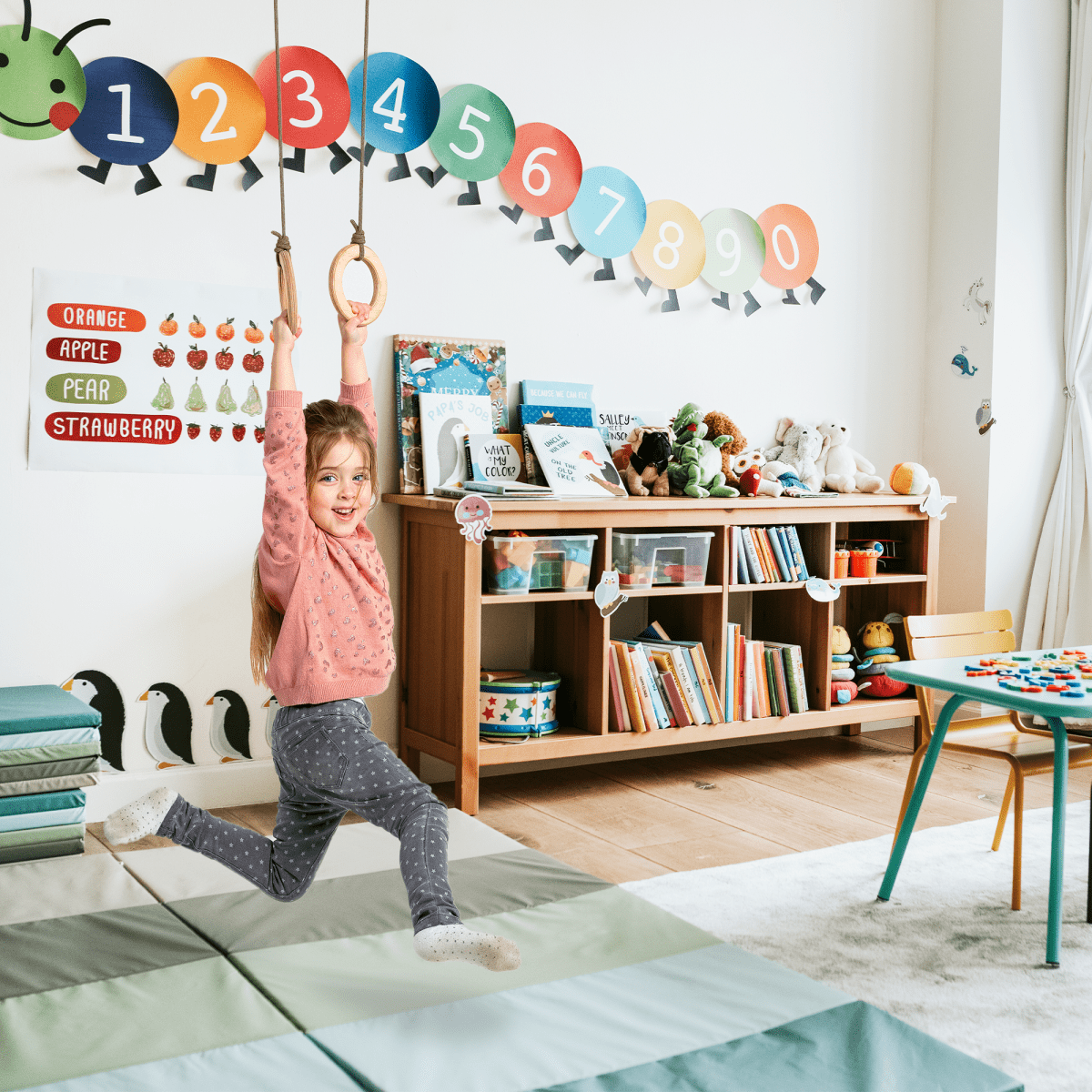 3in1 Swings Set: Rope Ladder + Gymnastic Rings + Disc Rope Swing.