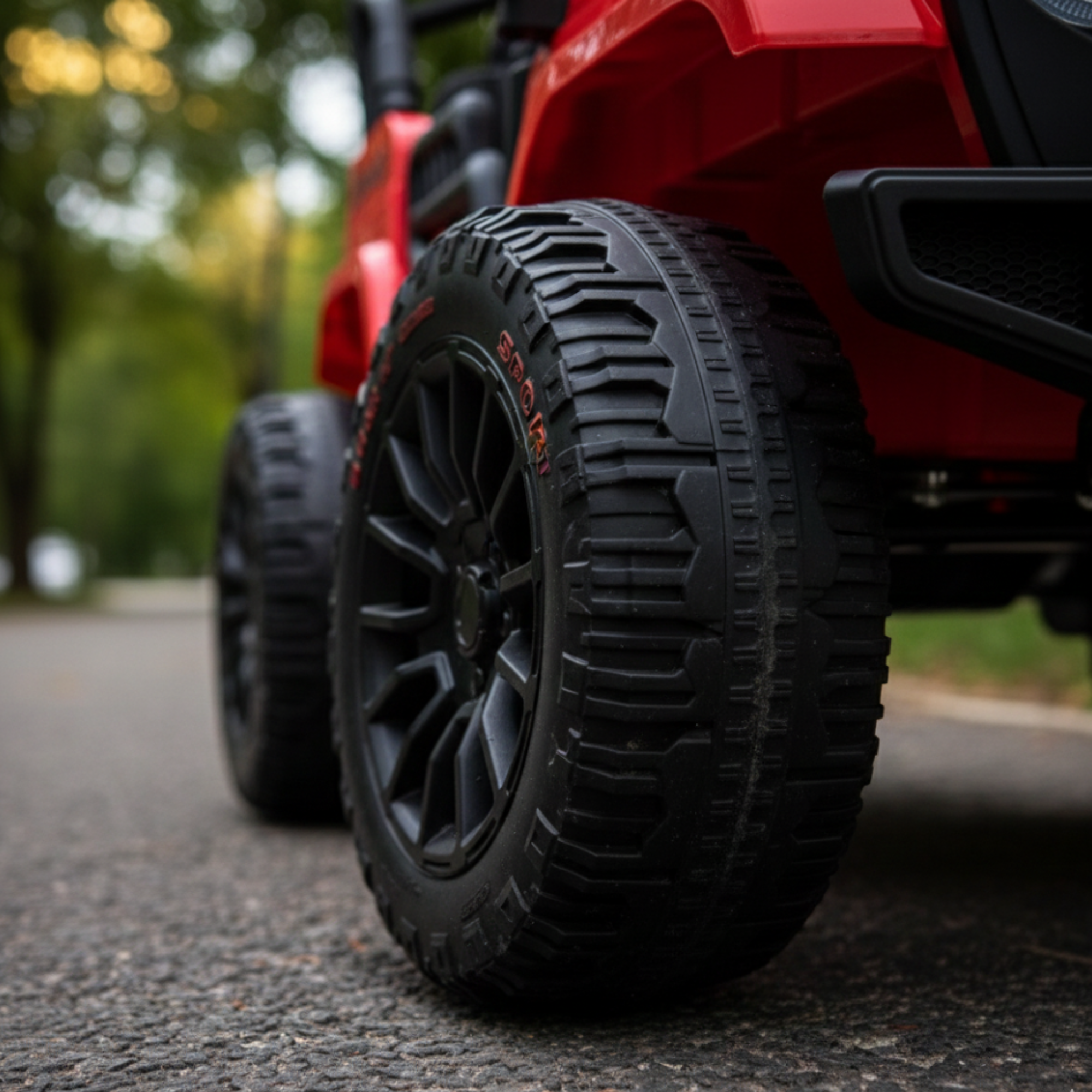 Red 24V TrailX 2-Seater 24V 4X4/AWD Kids Ride on UTV Buggy W/ EVA Rubber Wheels, Music & RC