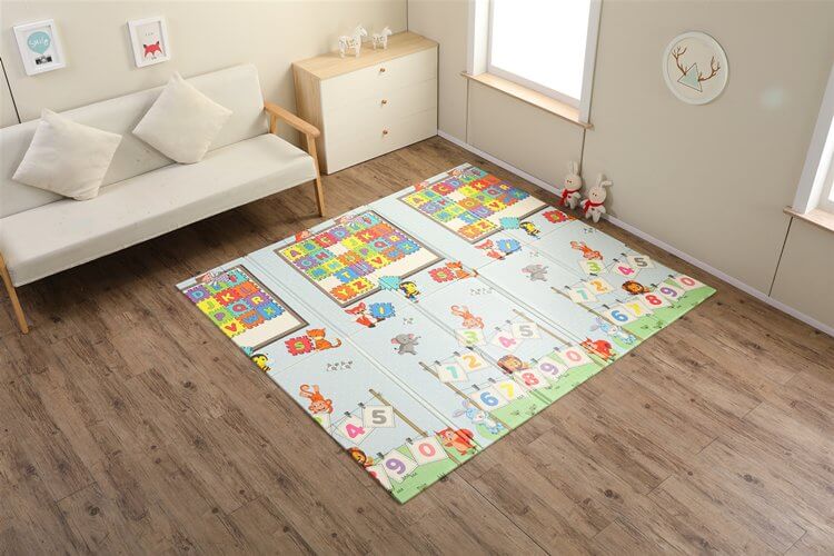 XL Double Sided Foldable, Waterproof Foam Play Mat Puzzles Edition, 200x180x1cm image 1