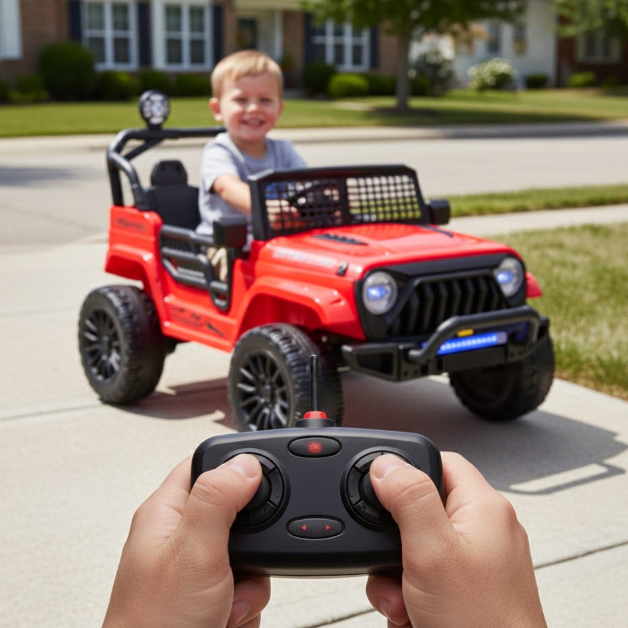 Red 24V TrailX 2-Seater 24V 4X4/AWD Kids Ride on UTV Buggy W/ EVA Rubber Wheels, Music & RC