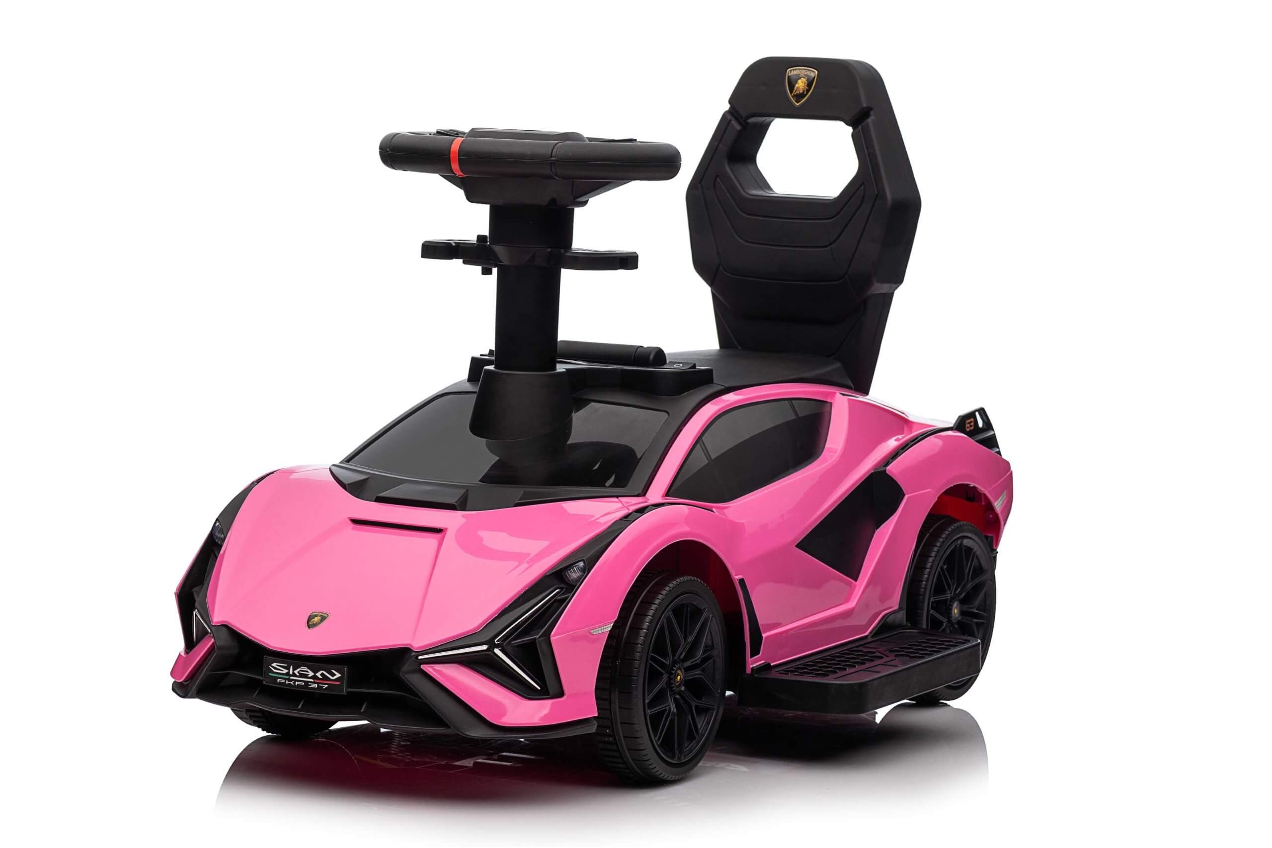 Complete Edition Lamborghini Sian 3 in 1 Push Car / Stroller with Handle And Safety Guards, Pink image 12