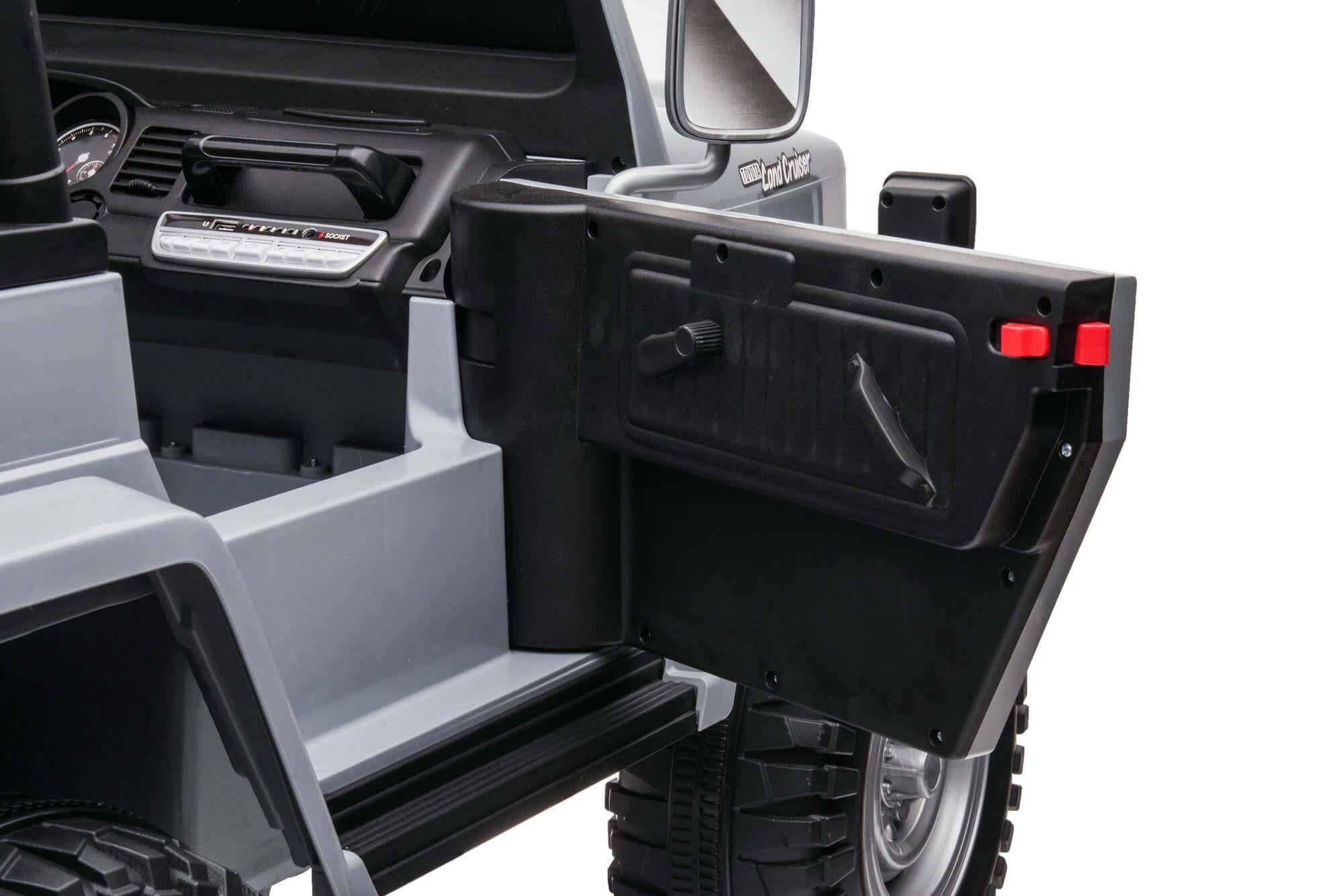 24V Grey 2-Seater Premium Edition Toyota 4x4 Truck for Kids W/ EVA Rubber Wheels, Music & RC.