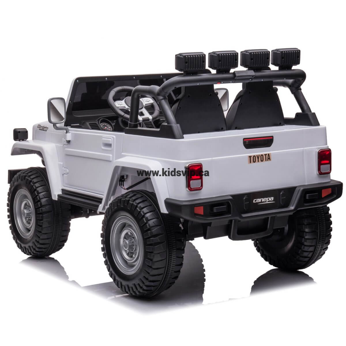 White 2-Seater Premium Edition Toyota 24V / 4x4 Truck for Kids, RC image 2