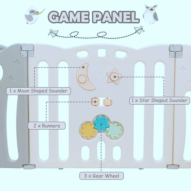 20 Panels Indoor/Outdoor Foldable Playpen, Fence, Safety Play yard with Activity for Toddlers and Infants image 9