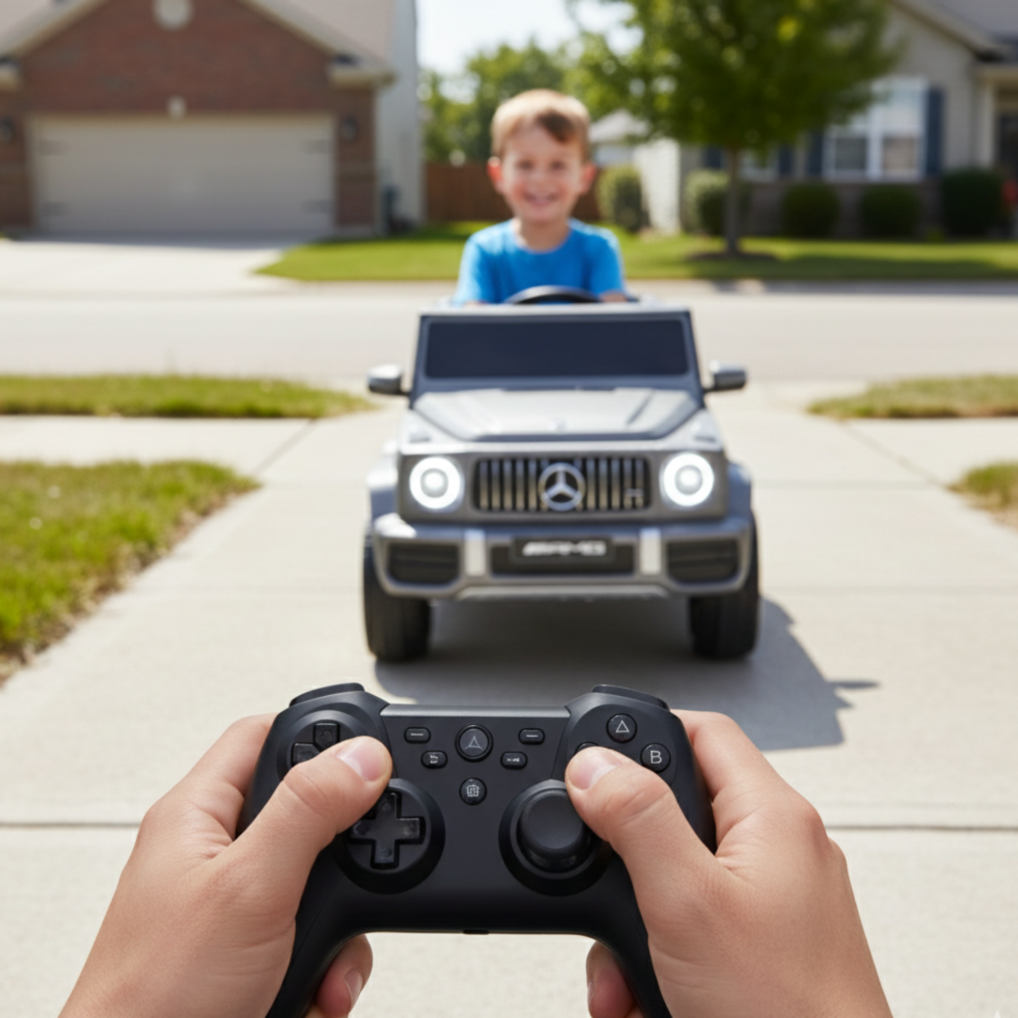 12V Luxury Matte Grey Edition Mercedes Benz AMG G63 Ride-On SUV W/ Rubber Wheels, Leather Seat, Bluetooth & RC