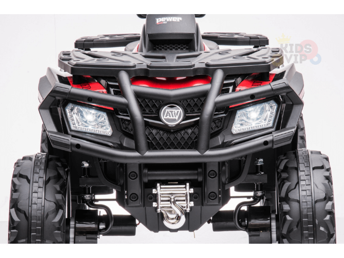 Upgraded Titan Edition 24V Kids’ 4x4 Ride-On Quad ATV with Rubber Tires, Leather Seat, BT image 3