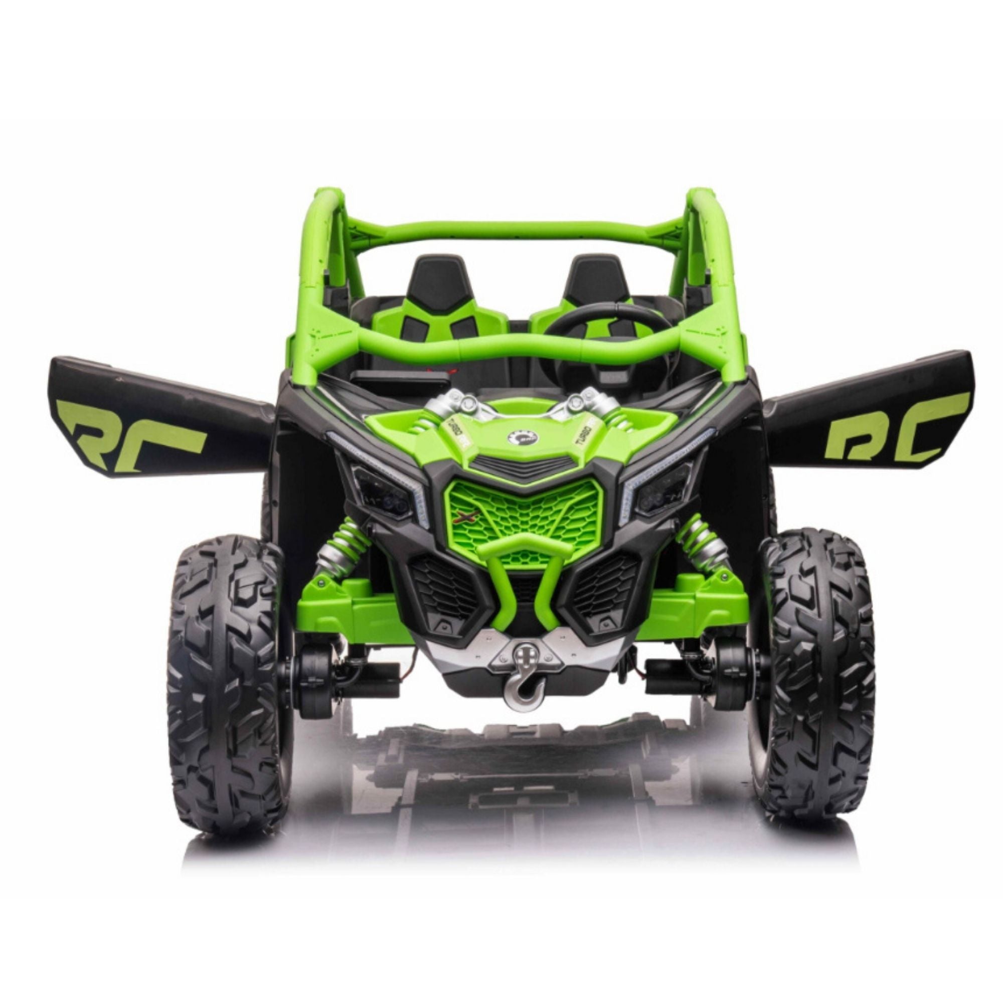 Licensed LX Performance Edition 24V Can-Am Maverick 4WD Double 24V Battery Pack, 2-Seater Kids' Buggy, Music, EVA Wheels, Leather Seats, RC image 13