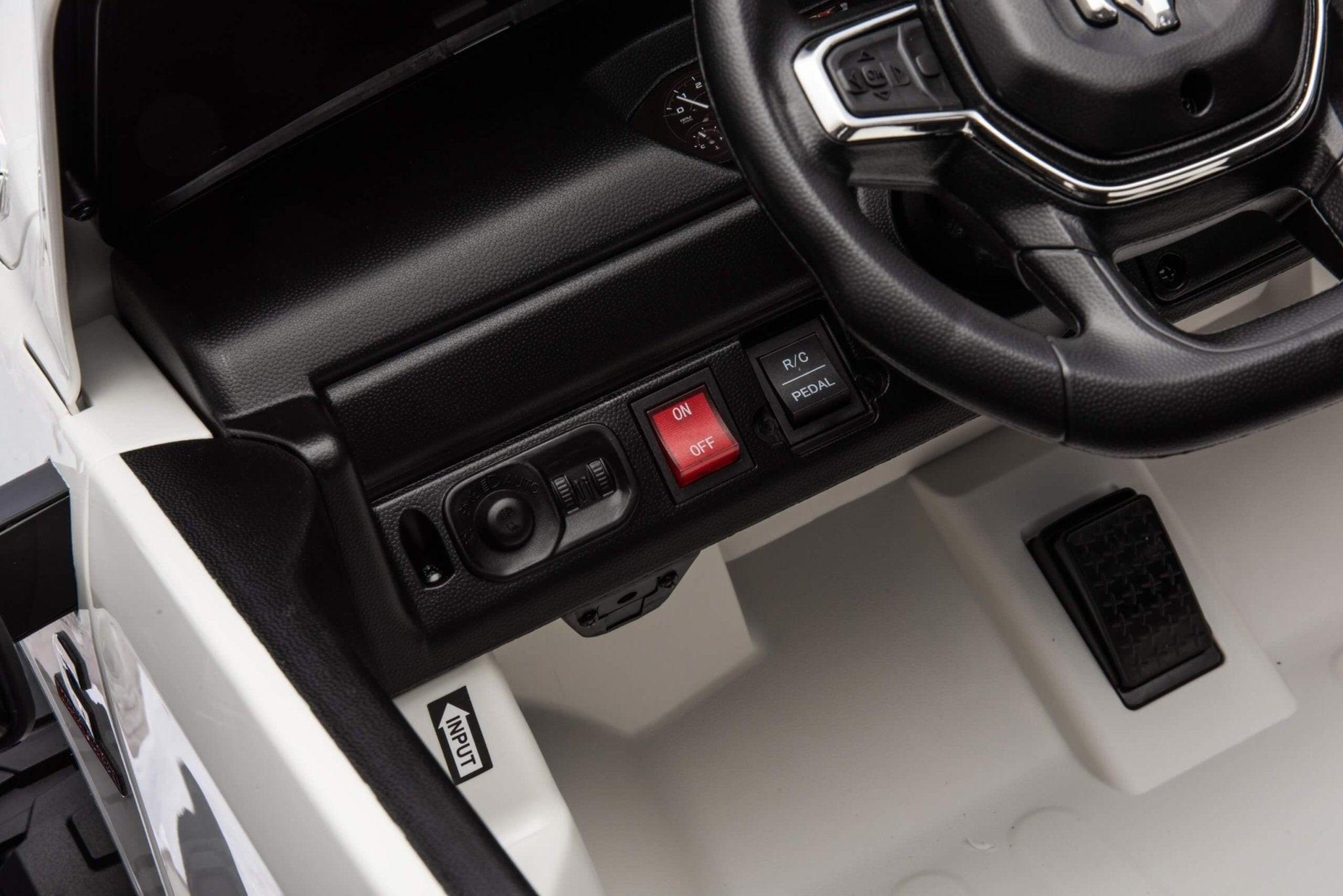 White Complete Edition XXL 2-Seater 4x4 RAM 3500 Ride-On Truck.