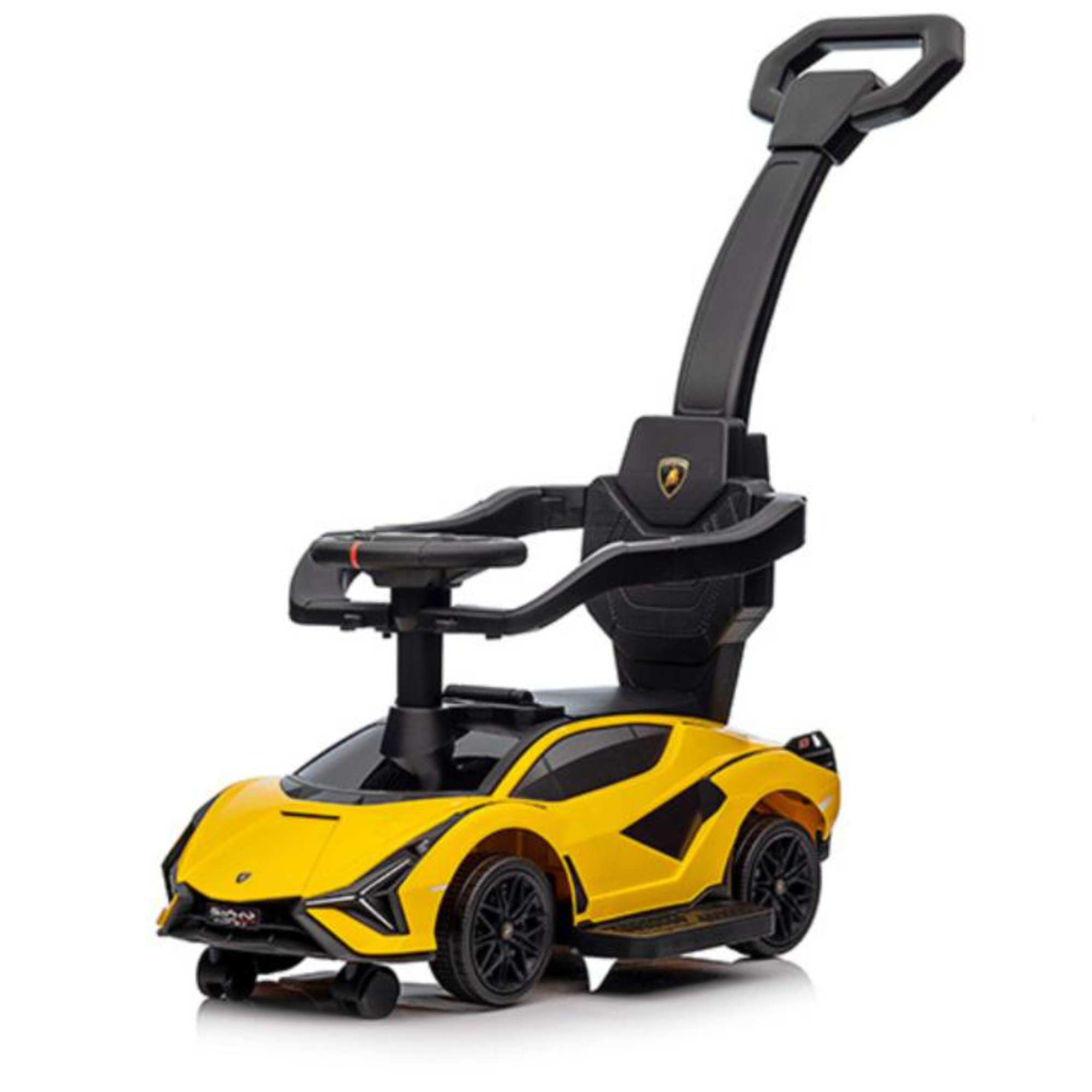 Complete Edition Lamborghini Sian 3 in 1 Push Car / Stroller with Handle And Safety Guards, Yellow image 13