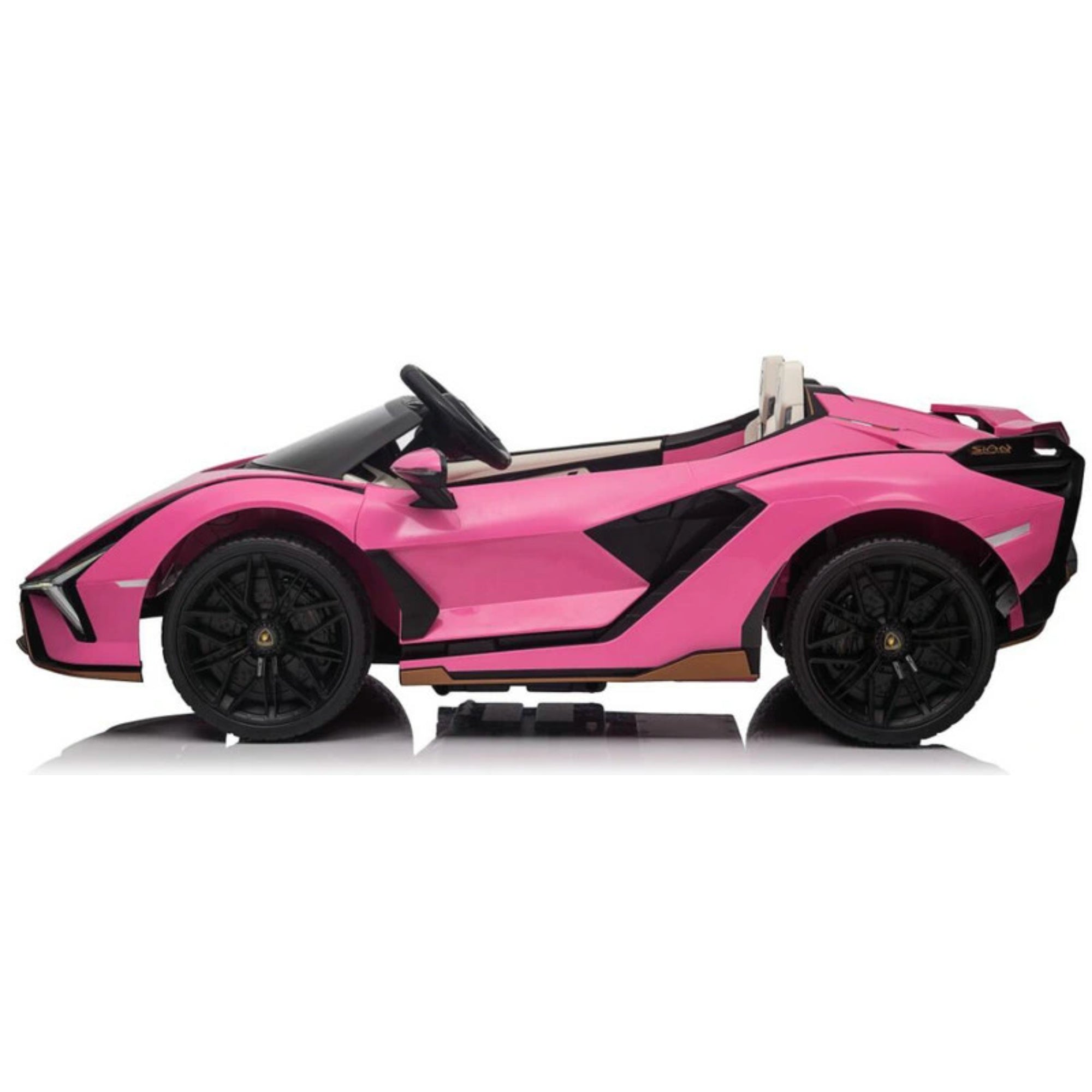Luxurious Pink Lamborghini Sian 24V 4x4 Ride-On Car for Kids: Officially Licensed Two-Seater Top Edition Rubber Wheels, BT, RC image 2