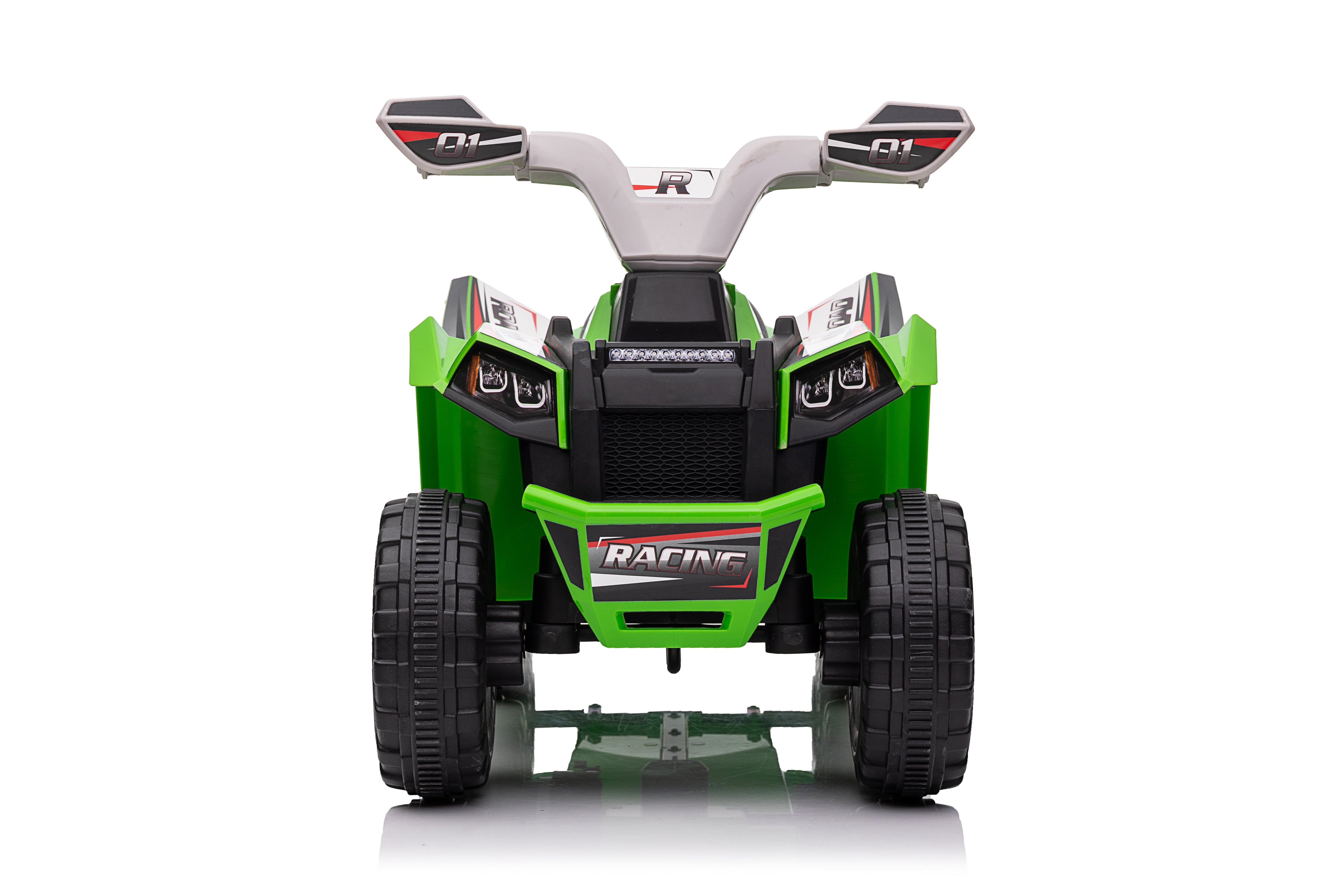 Green 6V Kids 6-Wheel ATV W/ Trailer, Music, BT and Microphone