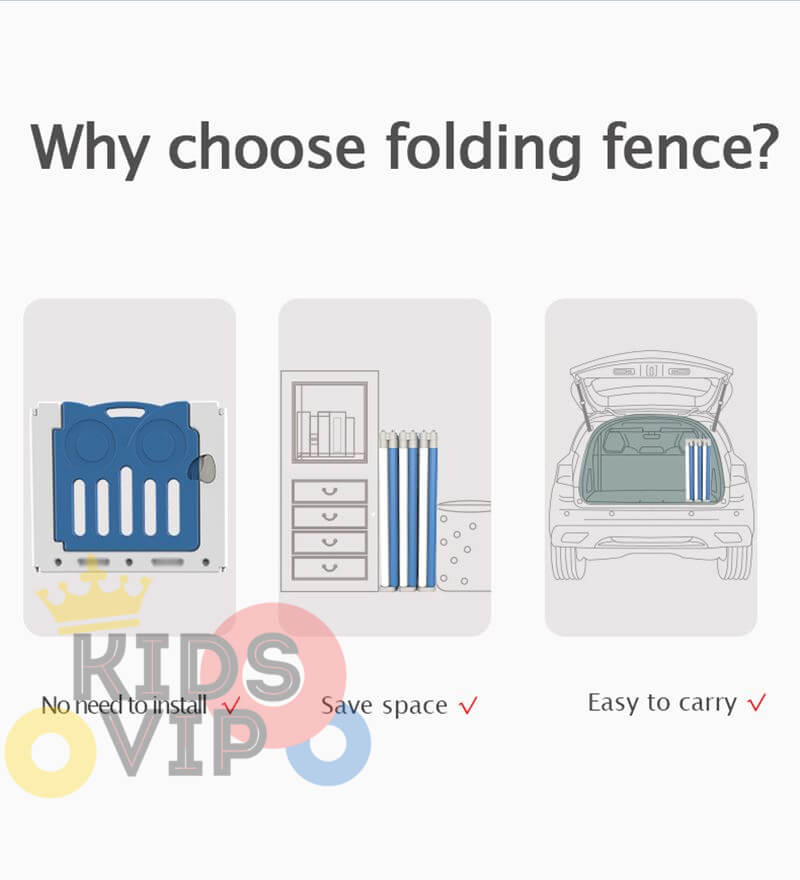 20 Panels Indoor/Outdoor Foldable Playpen, Fence, Safety Play yard with Activity for Toddlers and Infants image 12