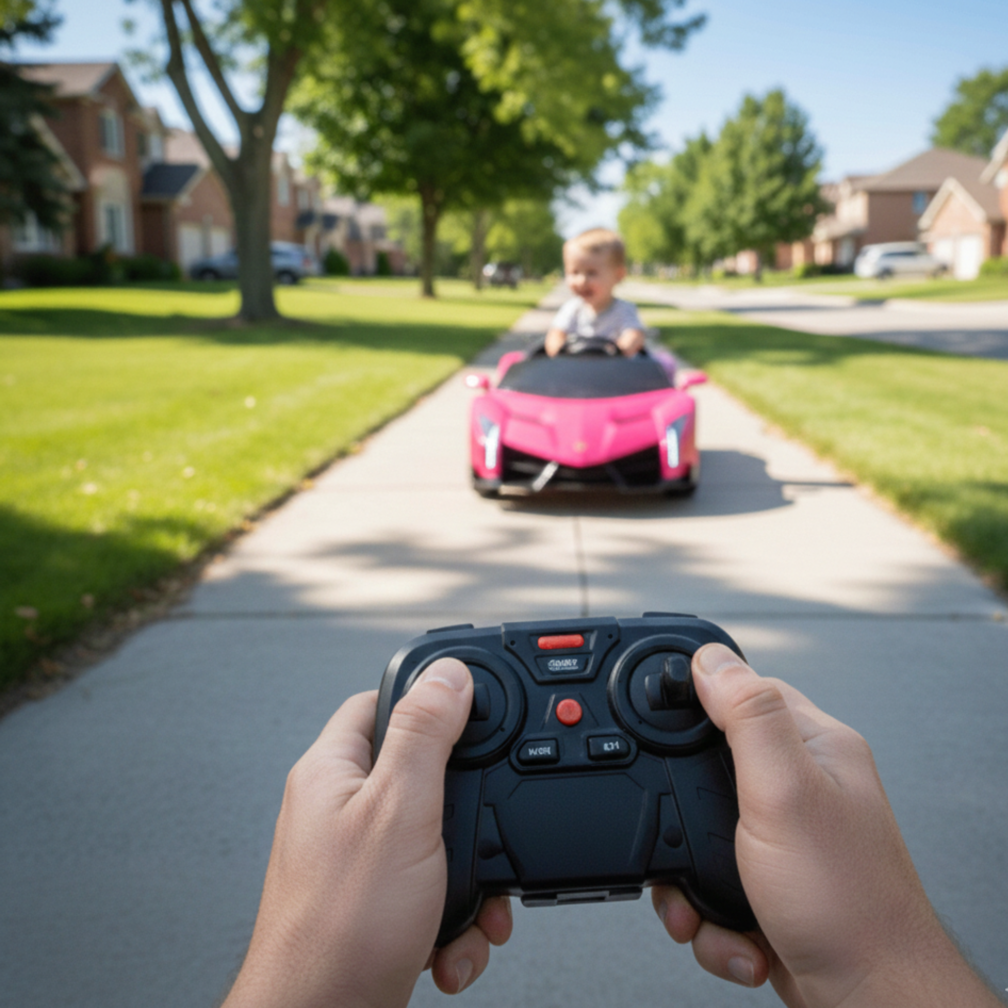 12V Pink Lamborghini Veneno 4X4 Limited Edition Ride-on Car W/ EVA Rubber Wheels, Bluetooth & RC
