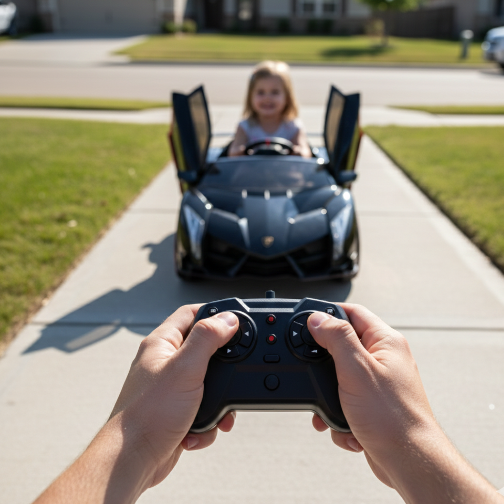 12V Black Lamborghini Veneno 4X4 Limited Edition Ride-on Car W/ EVA Rubber Wheels, Bluetooth & RC