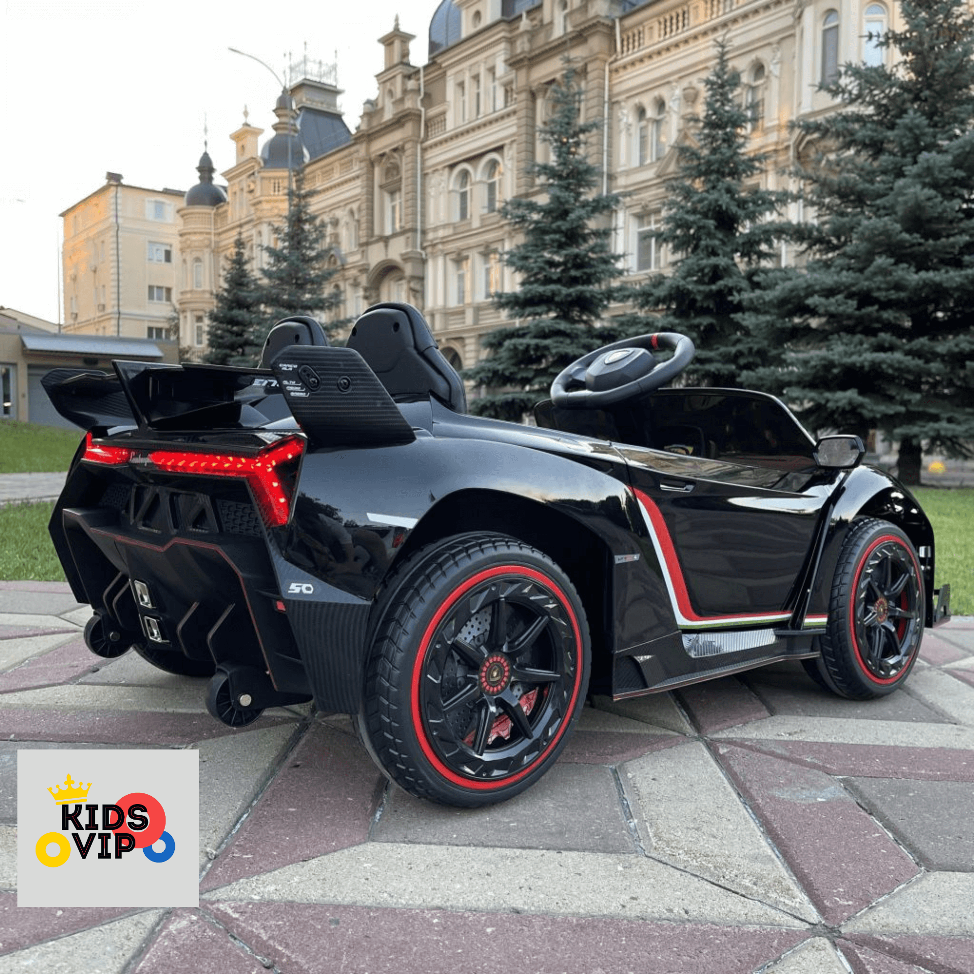 Limited Black Edition Lamborghini Veneno 12V 4X4 Toddlers Ride-on Car, BT, RC image 6
