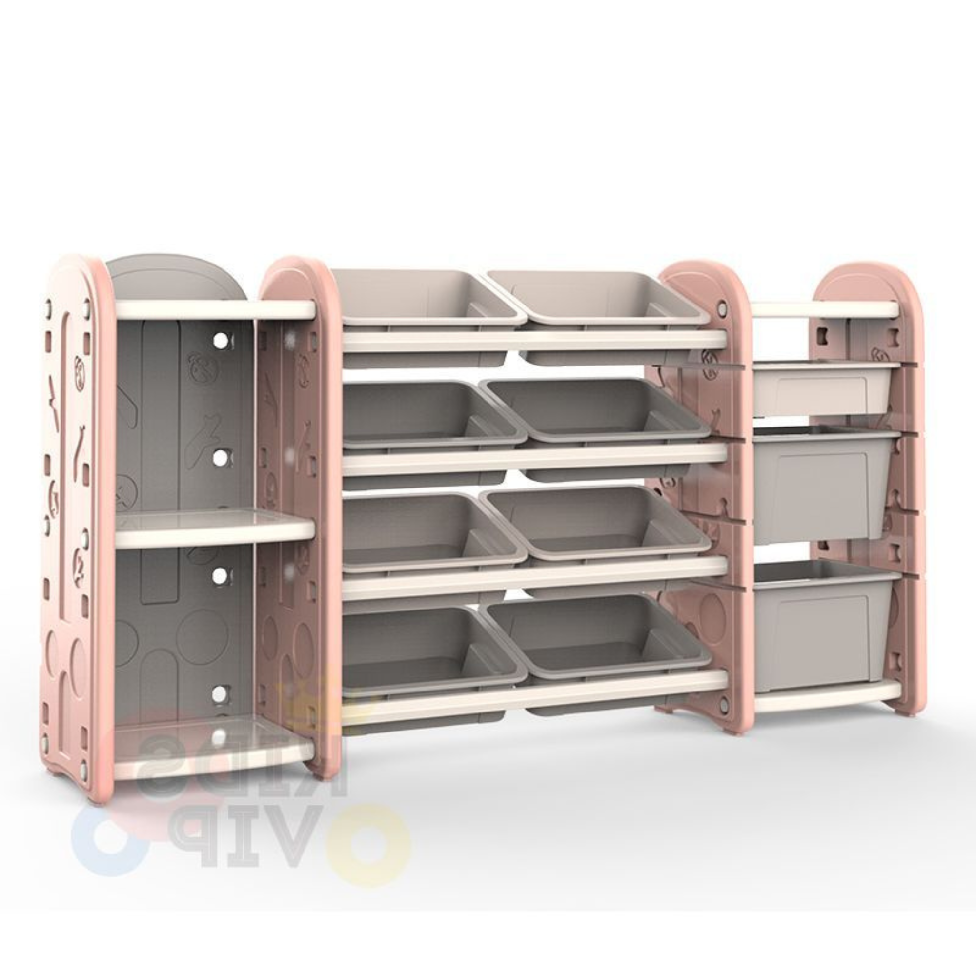 Kids and Toddlers Toy Storage/Organizer with Bins and Bookshelves - Pink image 19