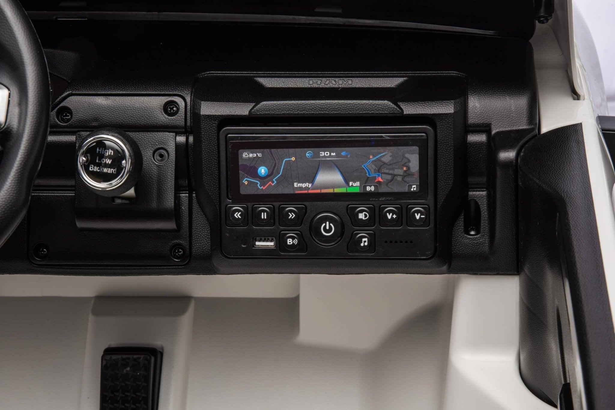 White Complete Edition XXL 2-Seater 4x4 RAM 3500 Ride-On Truck.