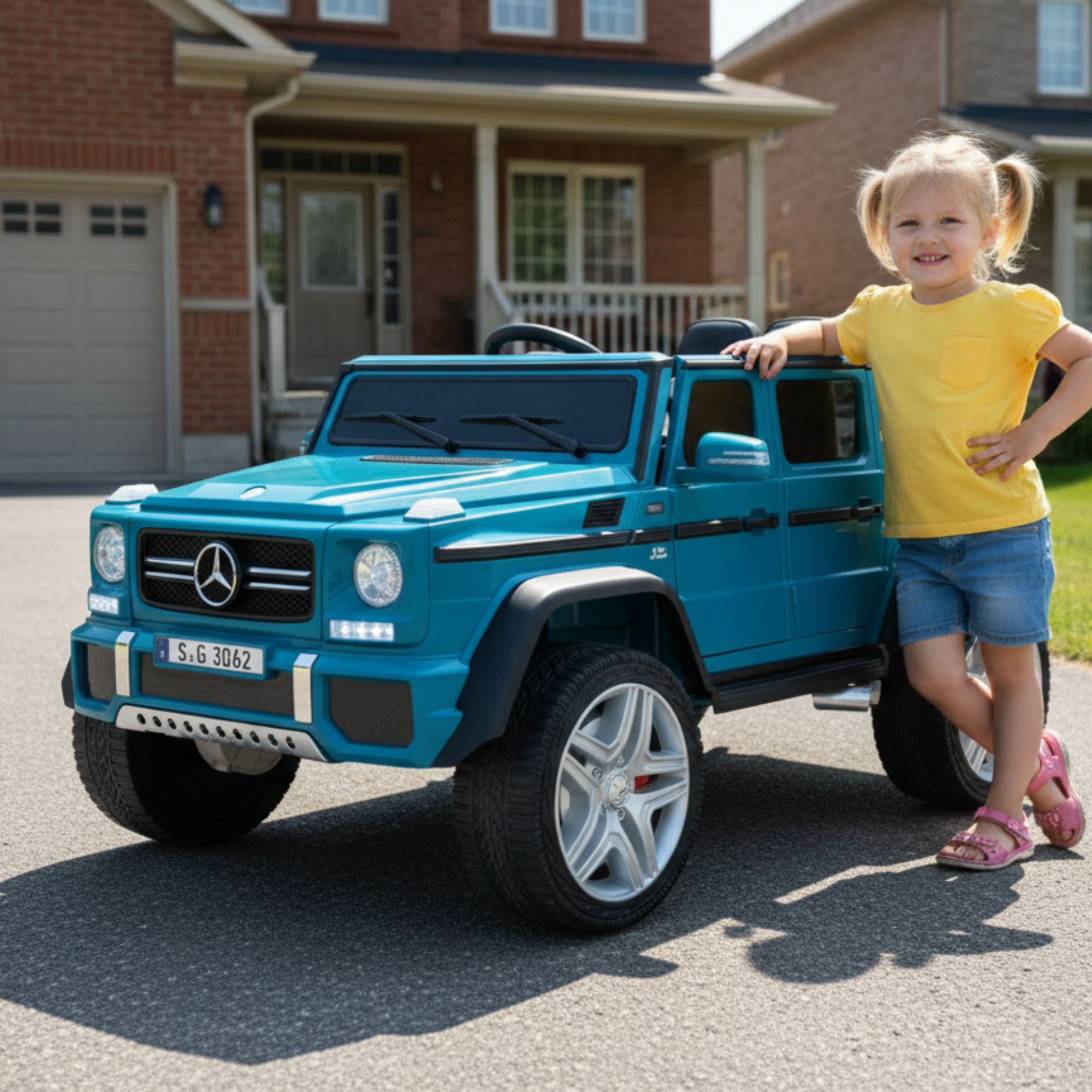 12V Blue Luxury Mercedes Maybach G650s Kids' 4x4 Ride-on SUV W/ Rubber Wheels, Music & RC