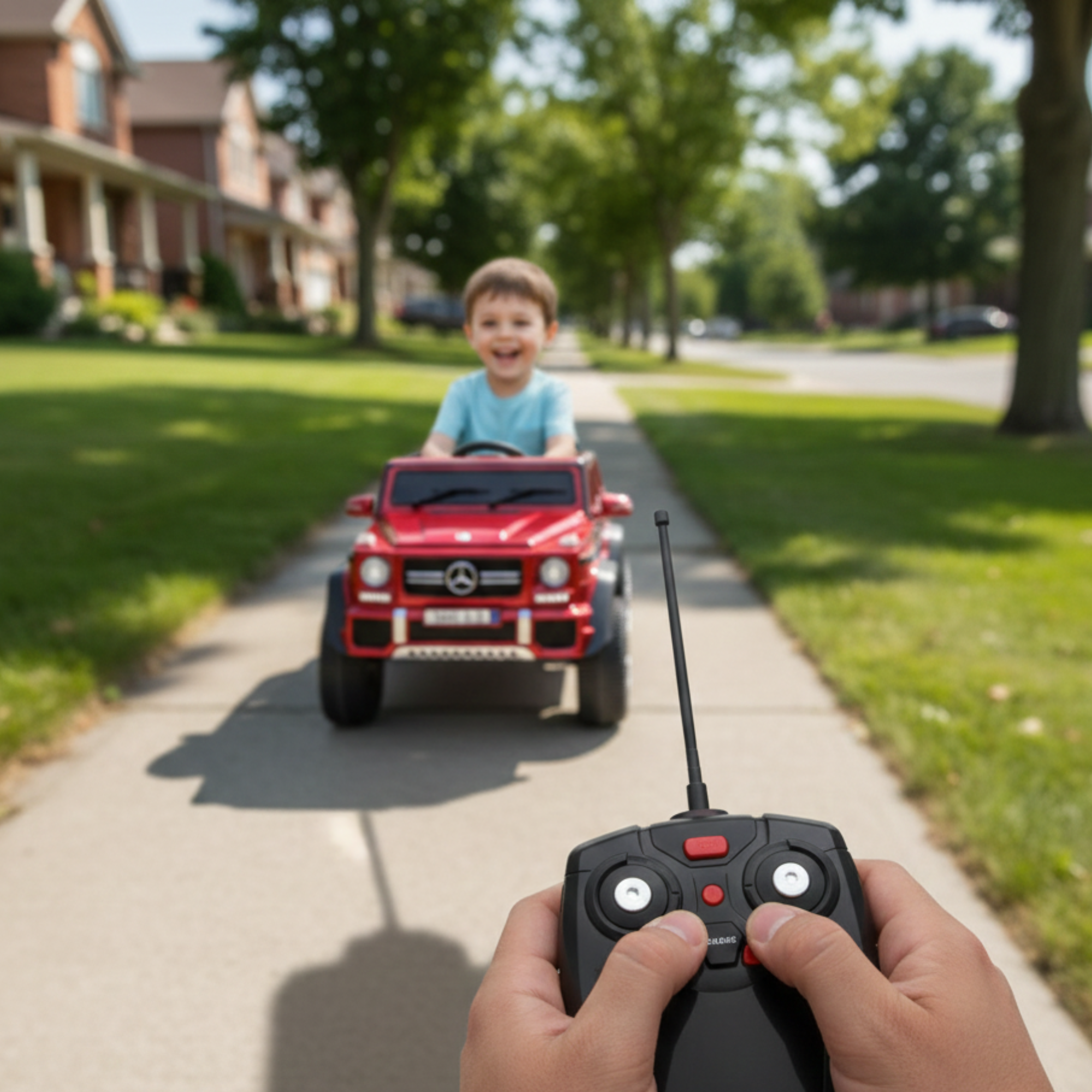 12V Red Luxury Mercedes Maybach G650s Kids' 4x4 Ride-on SUV W/ Rubber Wheels, Music & RC