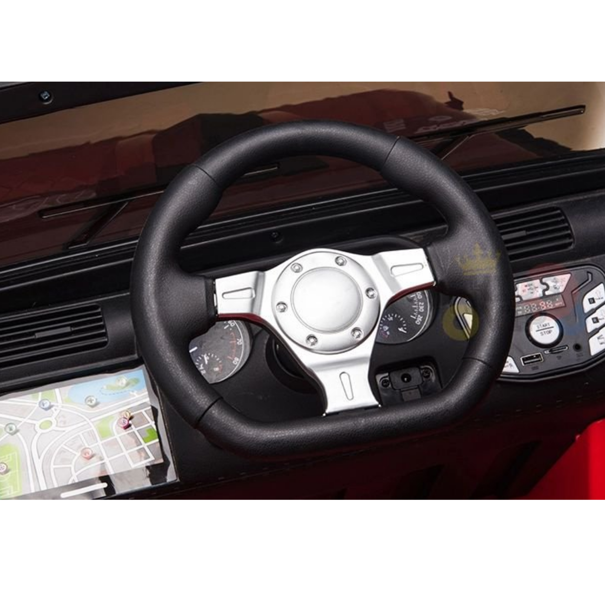 Orange 24V EVA Big Wheels Edition Kids’ Ride-On Truck W/ Rubber Wheels, Music & RC