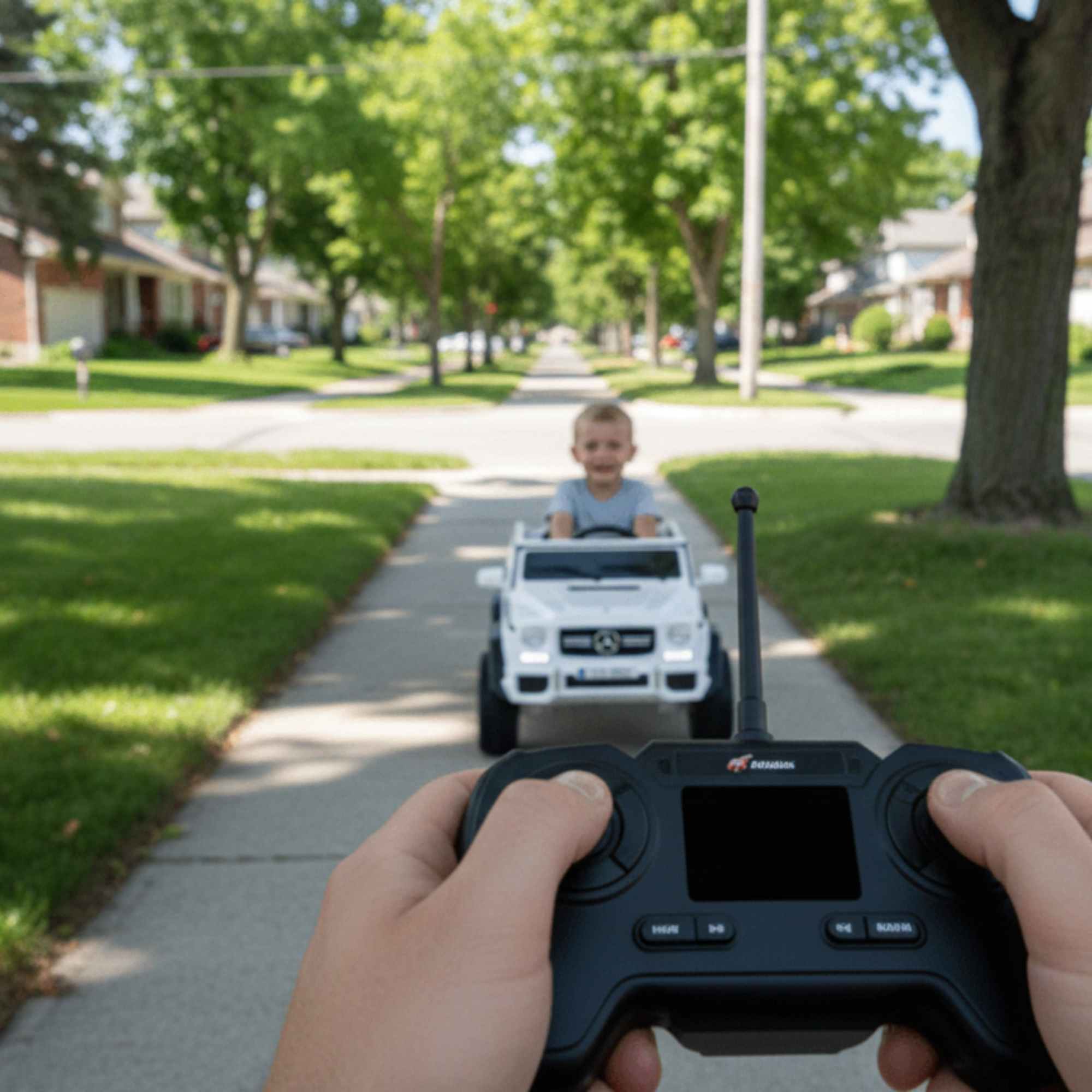 12V White Luxury Mercedes Maybach G650s Kids' 4x4 Ride-on SUV