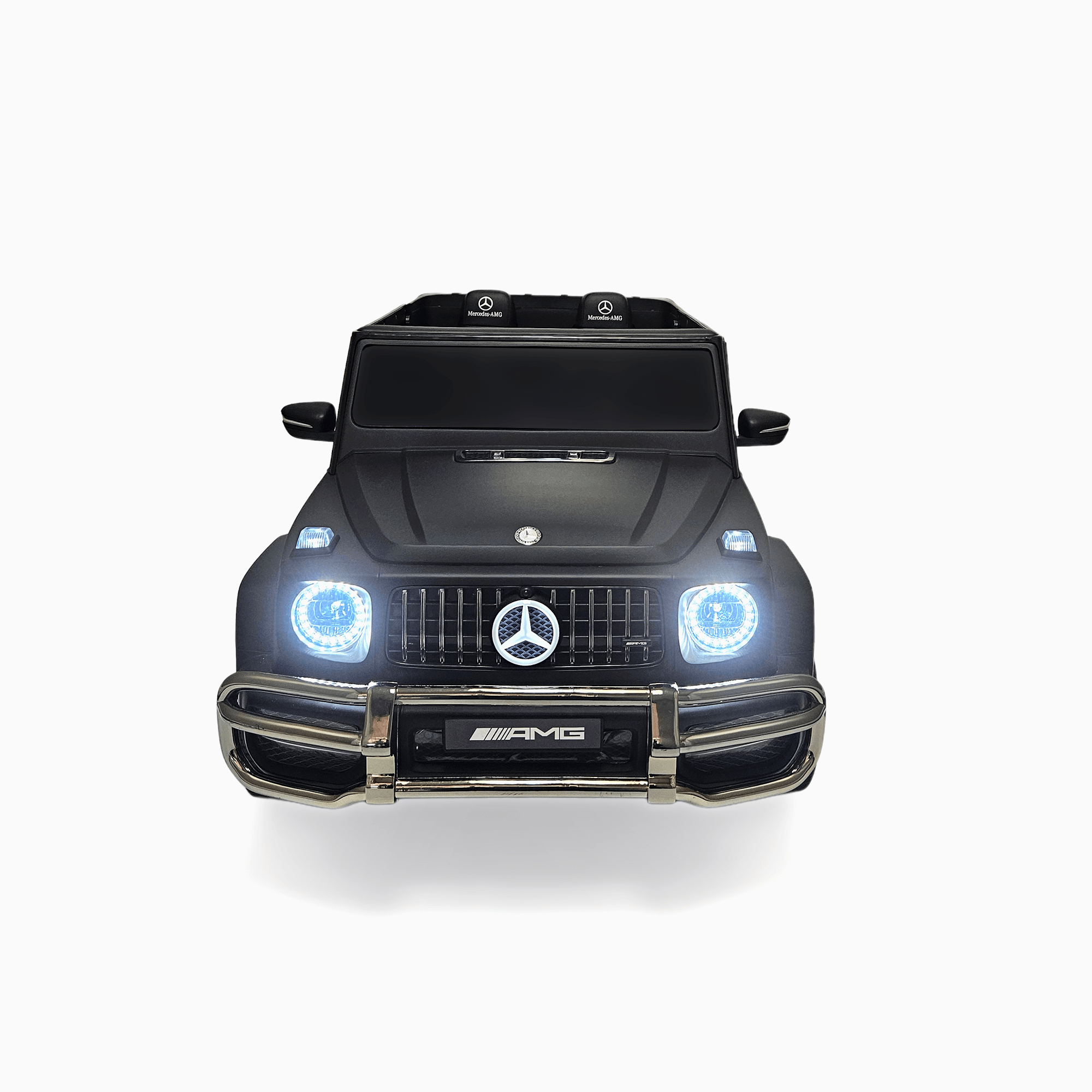 Exclusive Matte Black Mercedes Benz G Series 2-Seater 24V Kids Ride-on Truck, EVA Wheels, Leather Seats, Light-up Logo, 4WD, BT, RC image 3