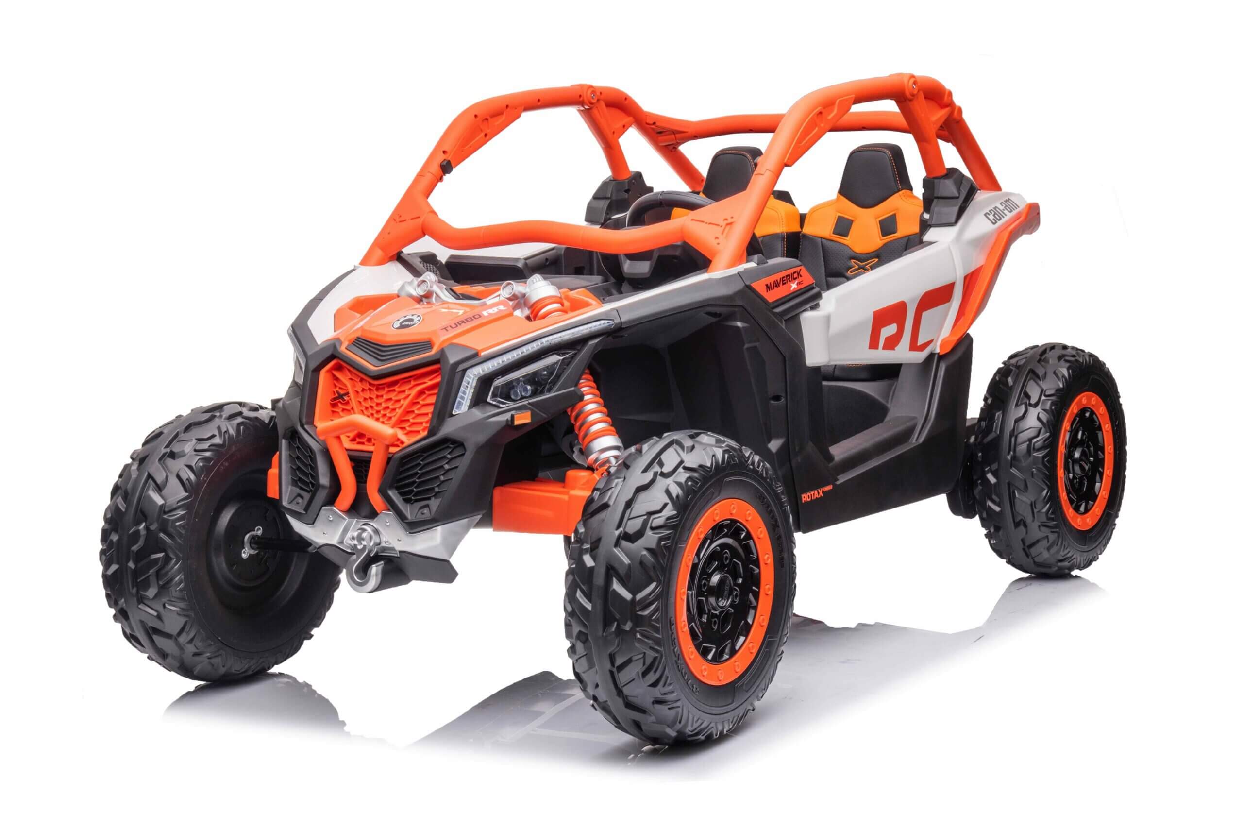 Licensed LX Performance Edition 24V Can-Am Maverick 4WD Double 24V Battery Pack, 2-Seater Kids' Buggy, Music, EVA Wheels, Leather Seats, RC image 5