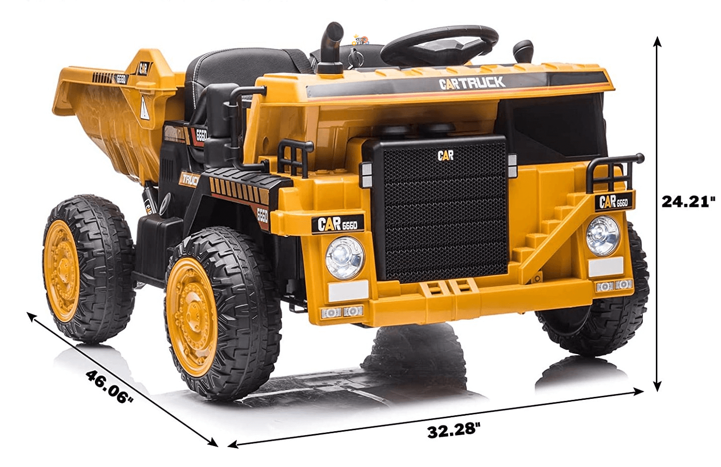Construction Dump Truck 12V Ride-On With Rubber Wheels, Automatic Dump Bed, Remote Control image 16