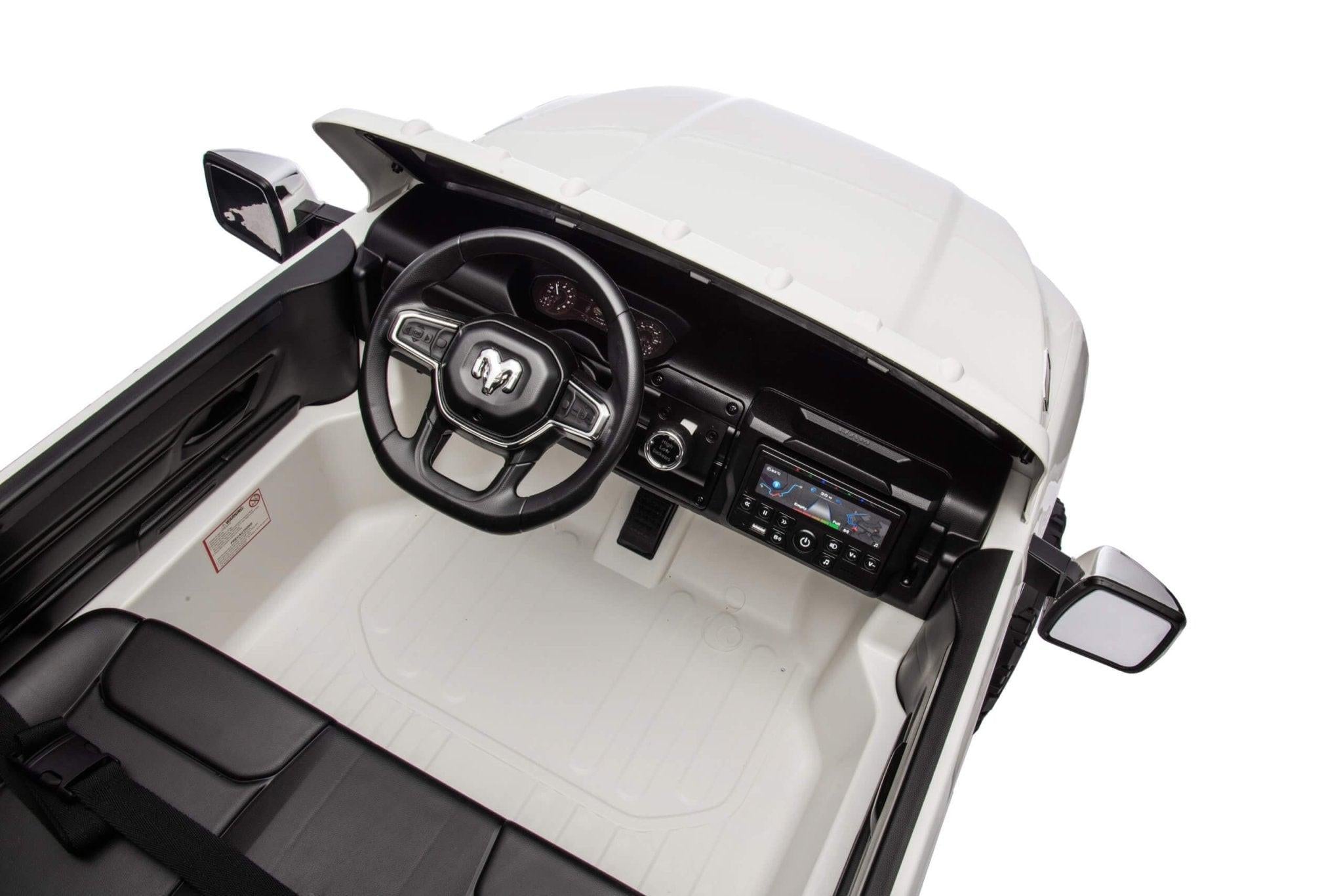 White Complete Edition XXL 2-Seater 4x4 RAM 3500 Ride-On Truck.