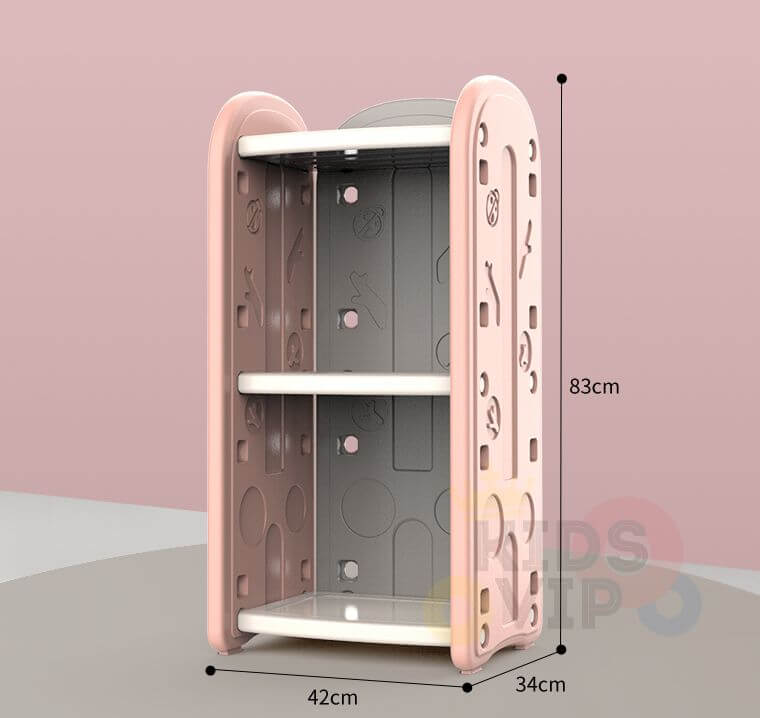 Kids and Toddlers Toy Storage/Organizer with Bins and Bookshelves - Pink image 6