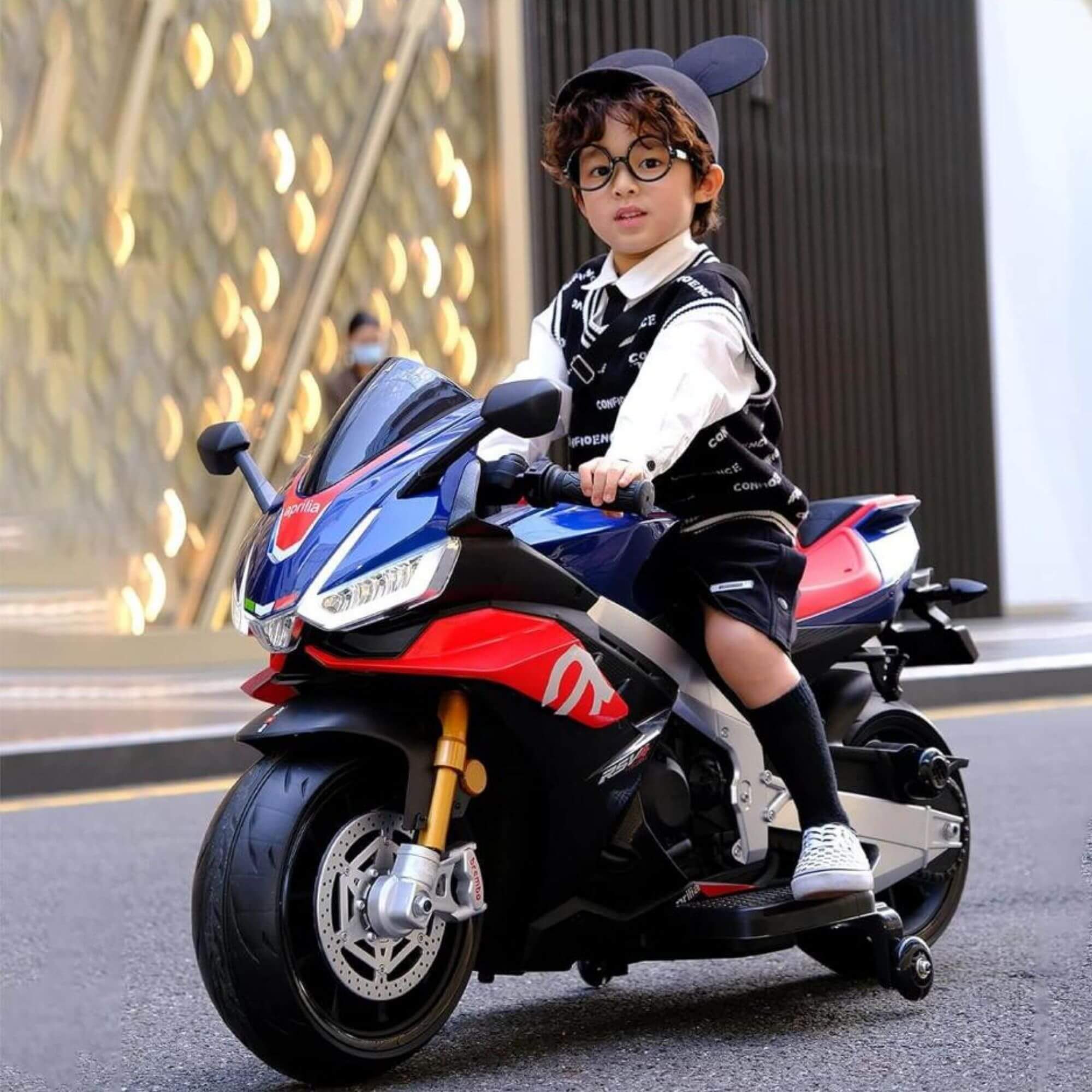 Upgraded Aprilia RSV4 12V Super Motorcycle With Music, Lights and Rubber Wheels image 14