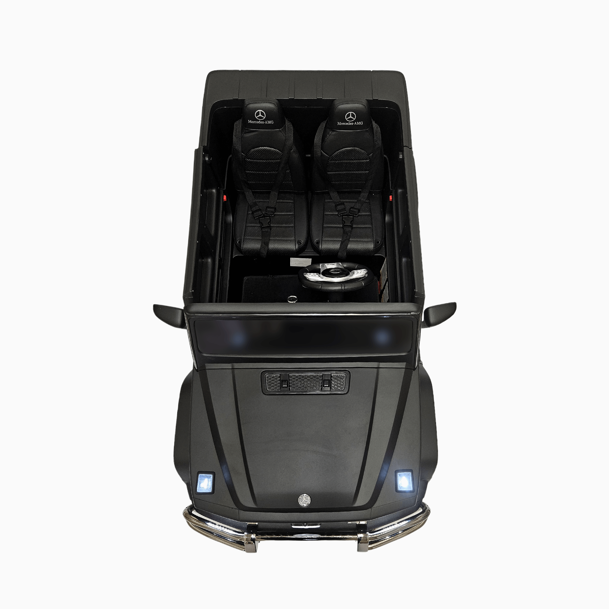 Exclusive Matte Black Mercedes Benz G Series 2-Seater 24V Kids Ride-on Truck, EVA Wheels, Leather Seats, Light-up Logo, 4WD, BT, RC image 4
