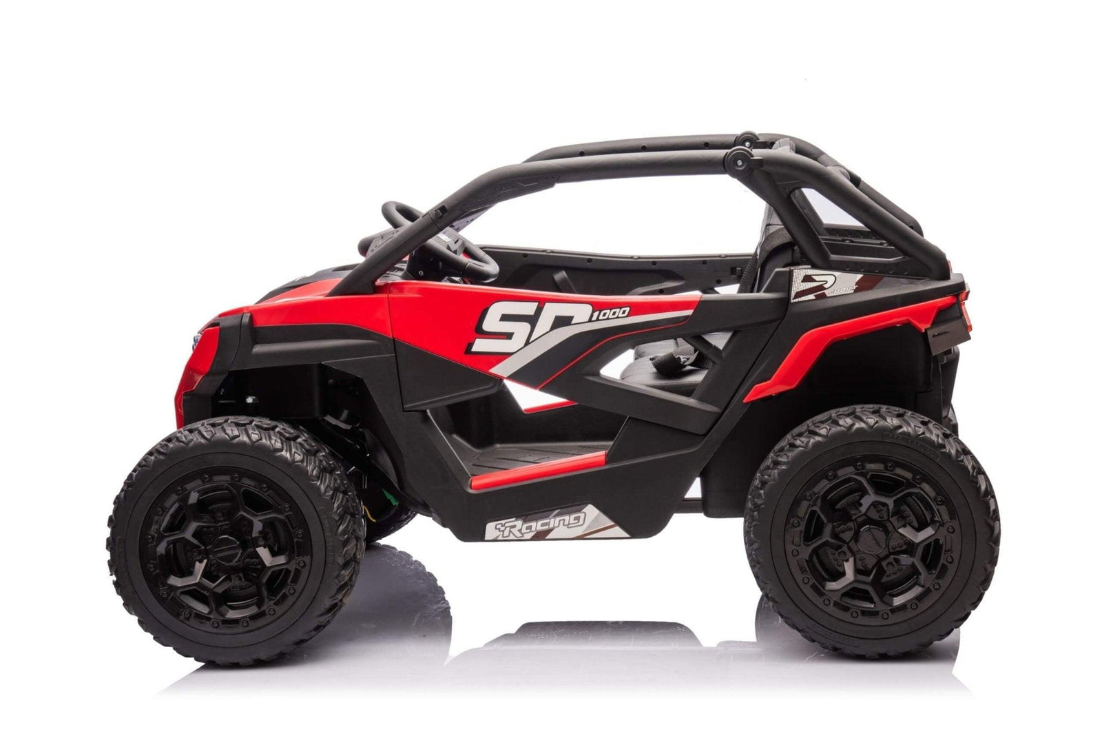 Red Power MX 2-Seater 24V 4x4 Kids' Ride-on UTV Buggy W/ EVA Rubber Wheels, Music & RC.