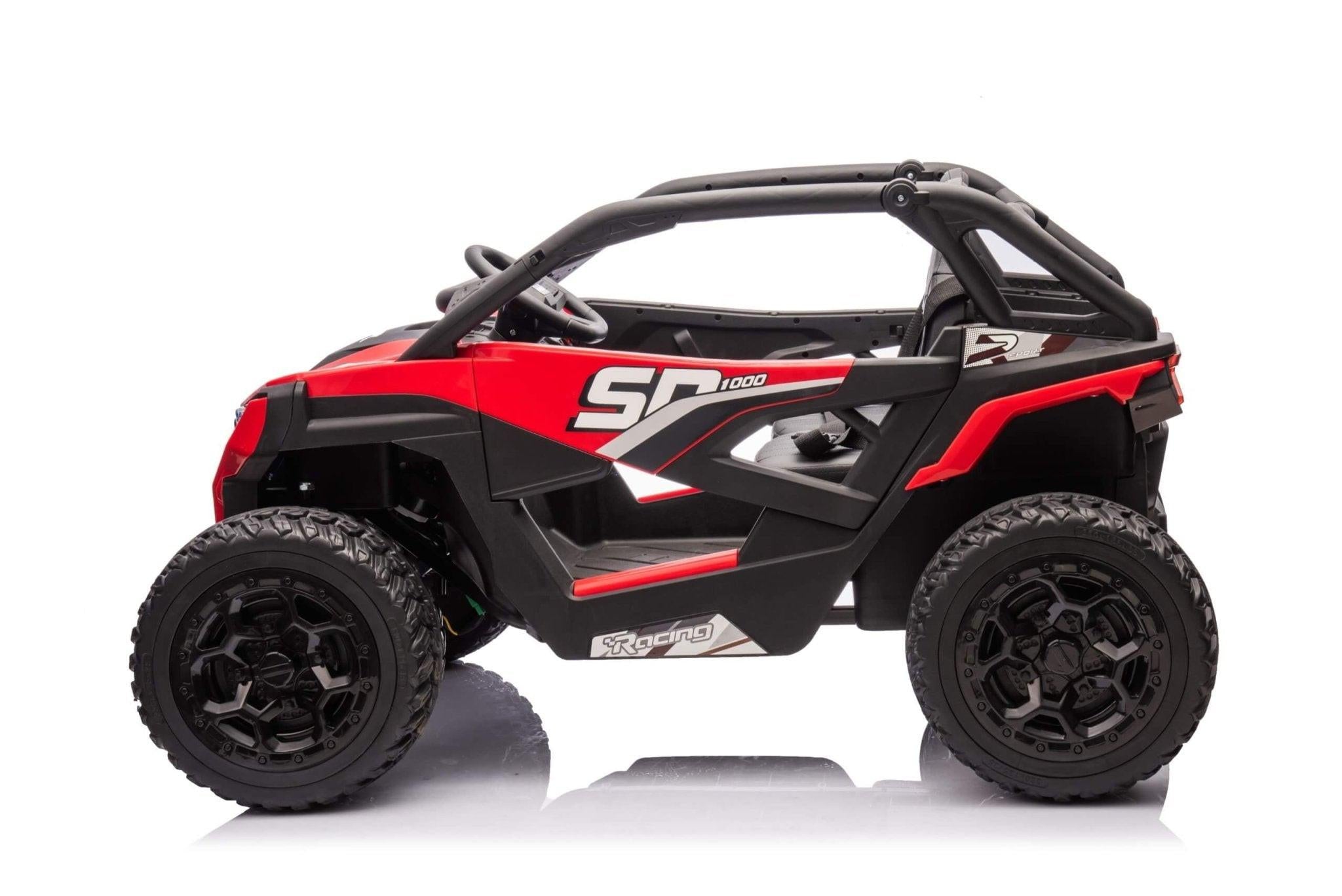 Red Power MX 2-Seater 24V 4x4 Kids' Ride-on UTV Buggy W/ EVA Rubber Wheels, Music & RC.