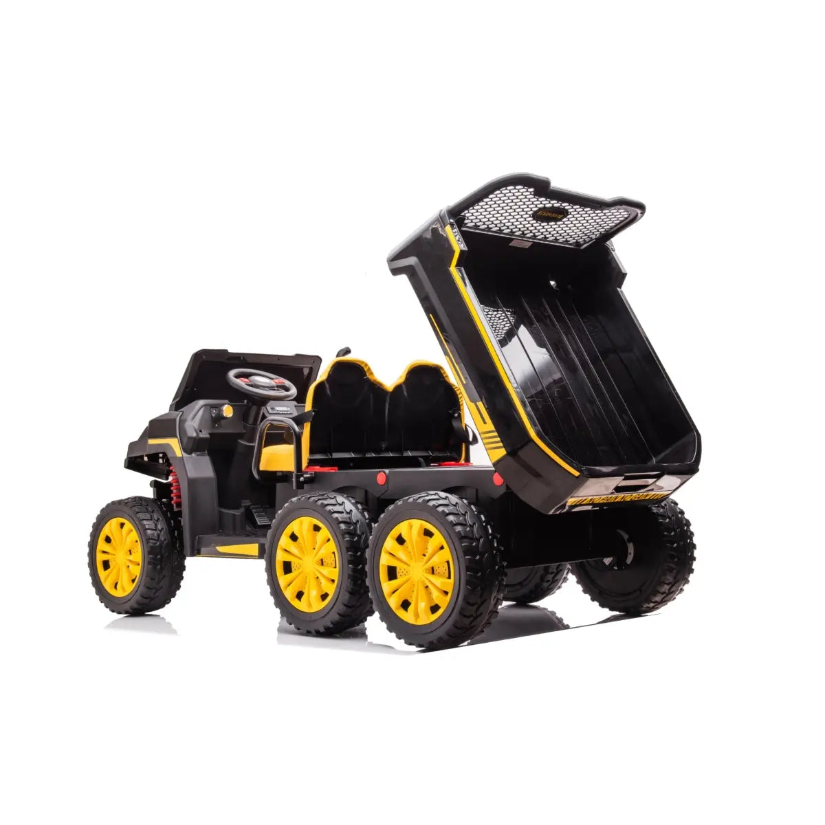 6-Wheeler 24V 2-Seater Ride-on Tractor Trailer with Dump Cart and Parental Remote