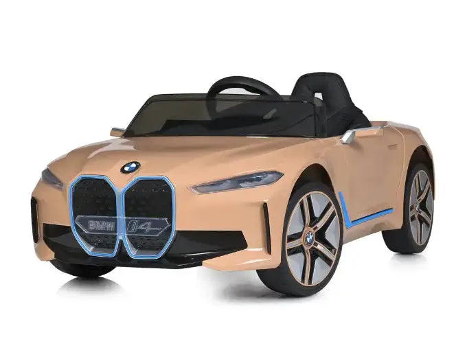 Complete Edition camel color 12V Licensed BMW I4 Kids and Toddlers 4WD Ride on Car, RC image 0