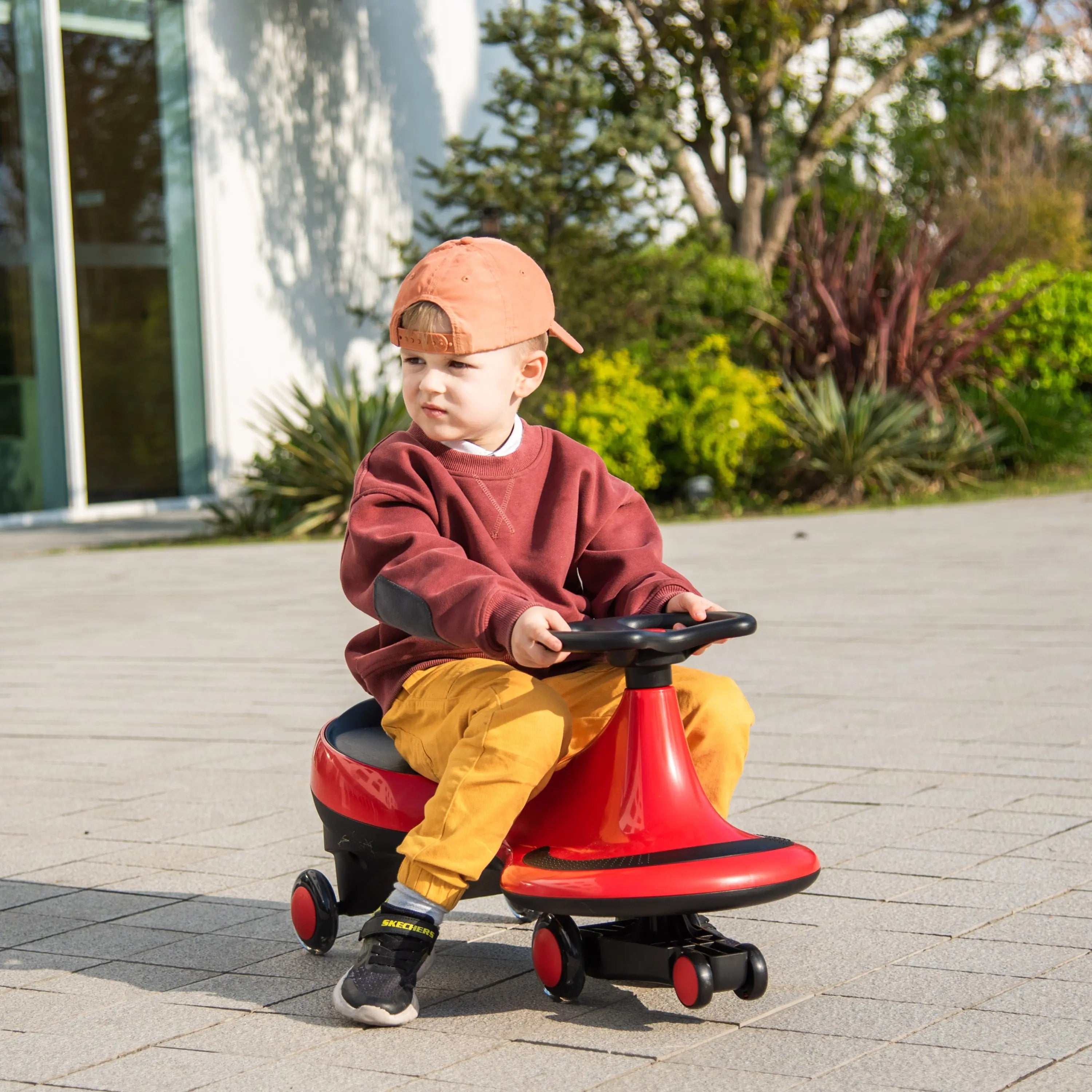 Kids Swing Car with Flashing Wheels