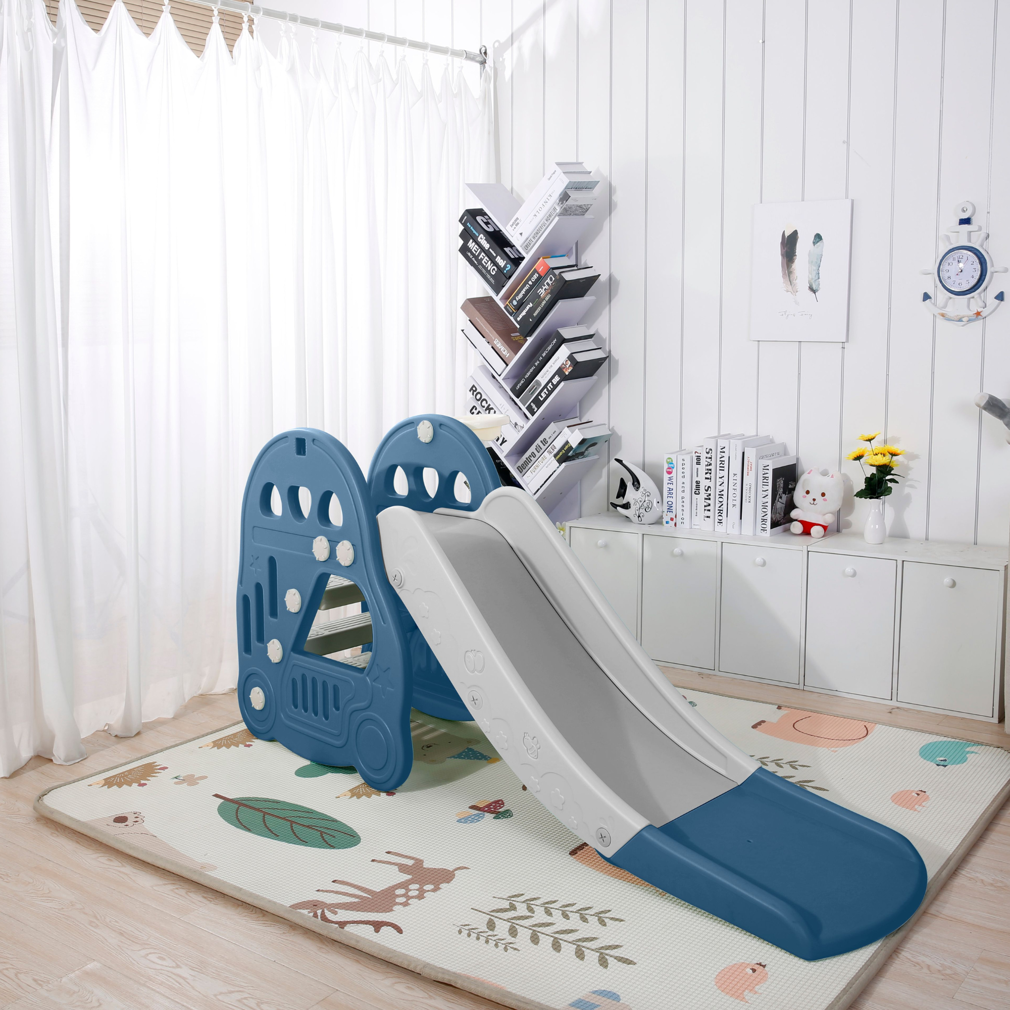 Kids and Toddlers Indoor/ Outdoor Slide with Ball frame Car Edition image 15