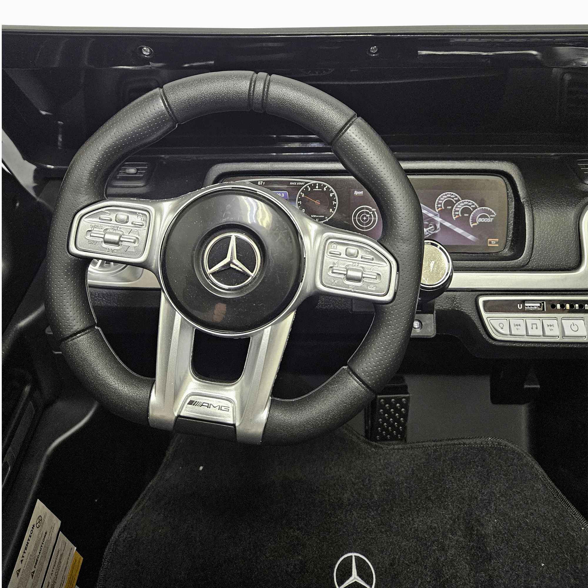 Exclusive Matte Black Mercedes Benz G Series 2-Seater 24V Kids Ride-on Truck, EVA Wheels, Leather Seats, Light-up Logo, 4WD, BT, RC image 11