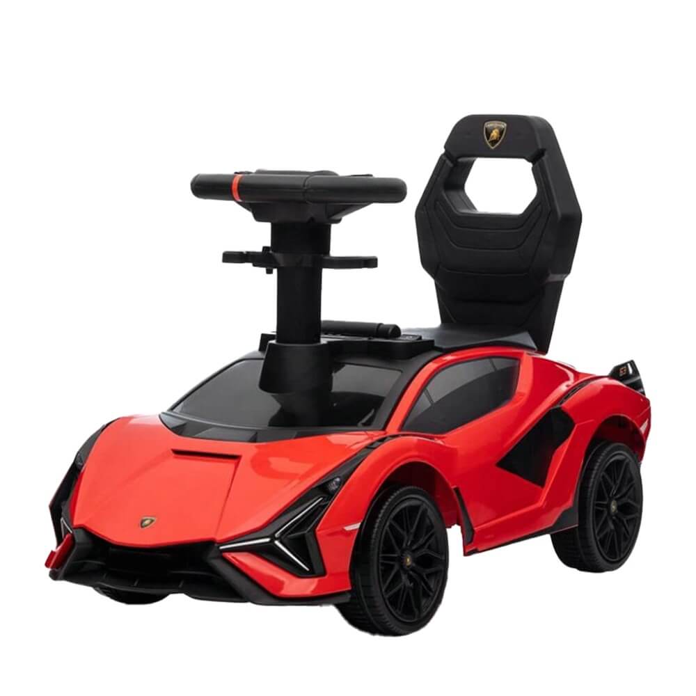 Complete Edition Lamborghini Sian 3 in 1 Push Car / Stroller with Handle And Safety Guards, Red image 6