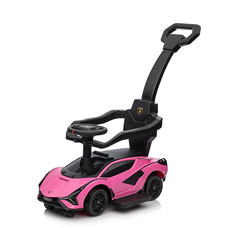 Complete Edition Lamborghini Sian 3 in 1 Push Car / Stroller with Handle And Safety Guards, Pink image 3