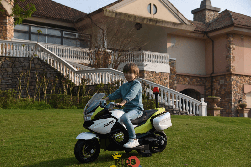 Police Officer Edition 24V Kids Motorcycle With Music, Lights and Rubber Wheels image 8