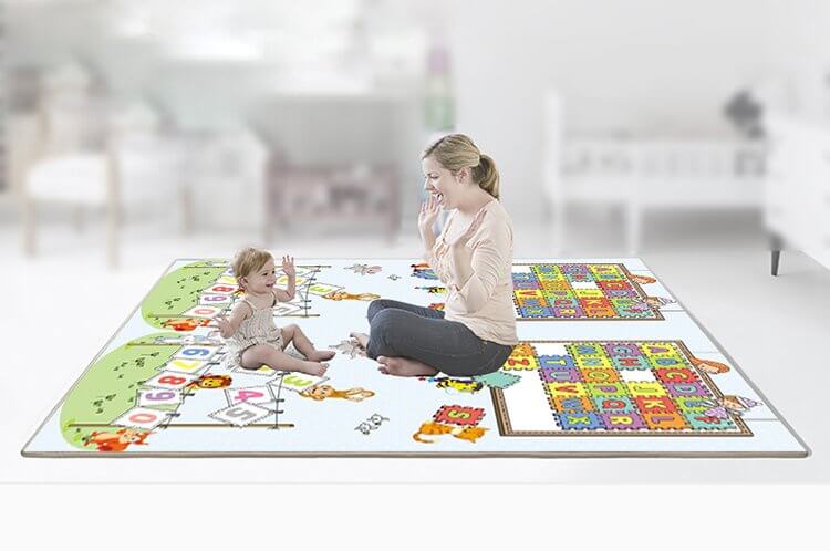 XL Double Sided Foldable, Waterproof Foam Play Mat Puzzles Edition, 200x180x1cm image 5