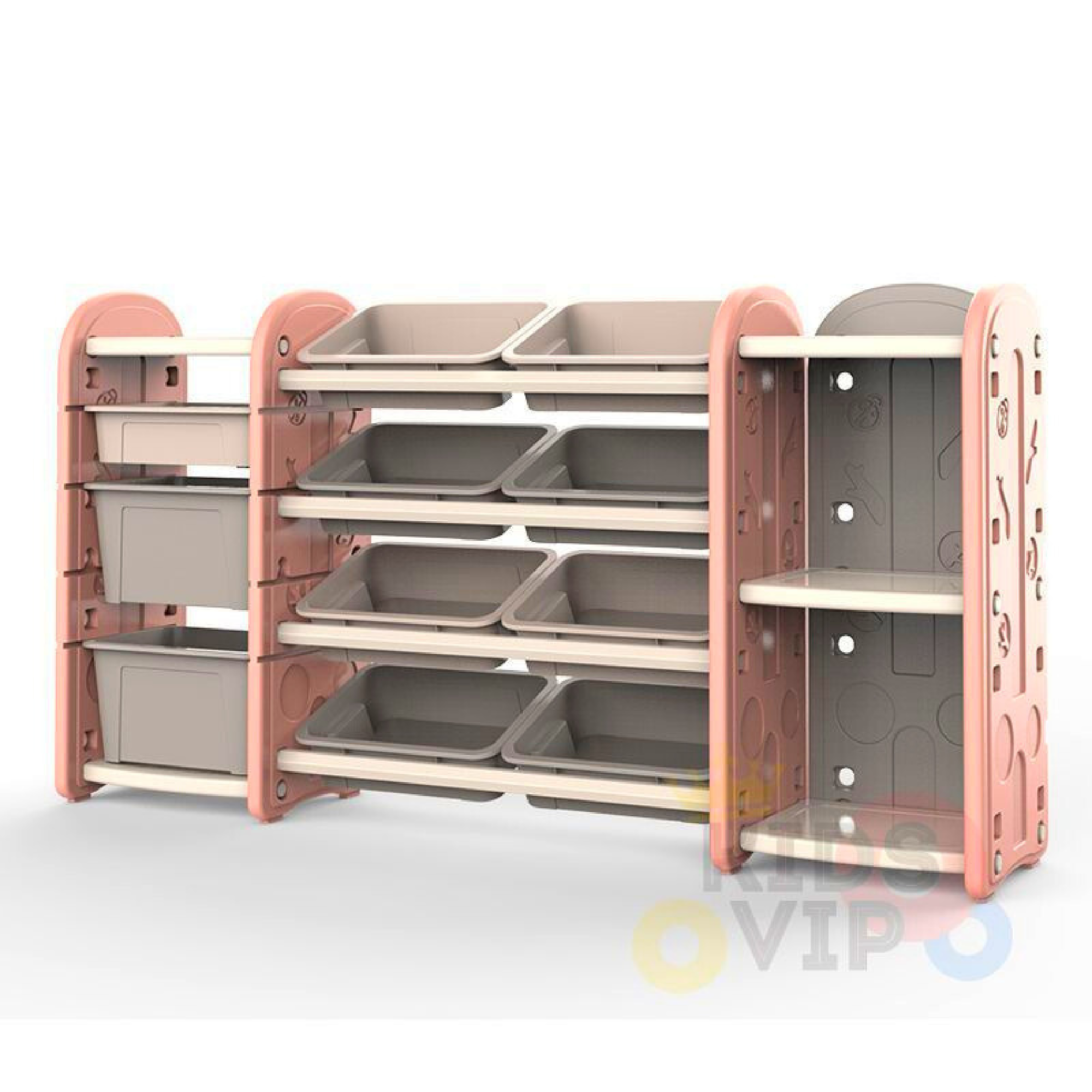 Kids and Toddlers Toy Storage/Organizer with Bins and Bookshelves - Pink image 18