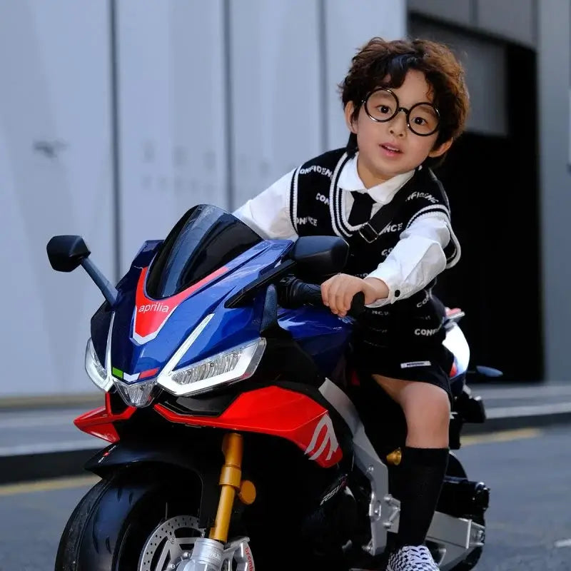 Upgraded Aprilia RSV4 12V Super Motorcycle With Music, Lights and Rubber Wheels image 7