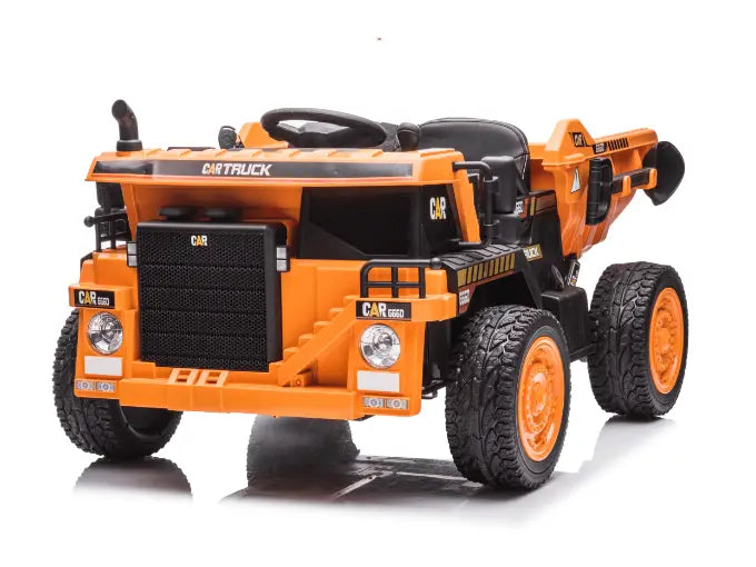 Construction Dump Truck 12V Ride-On With Rubber Wheels, Automatic Dump Bed, Remote Control image 0